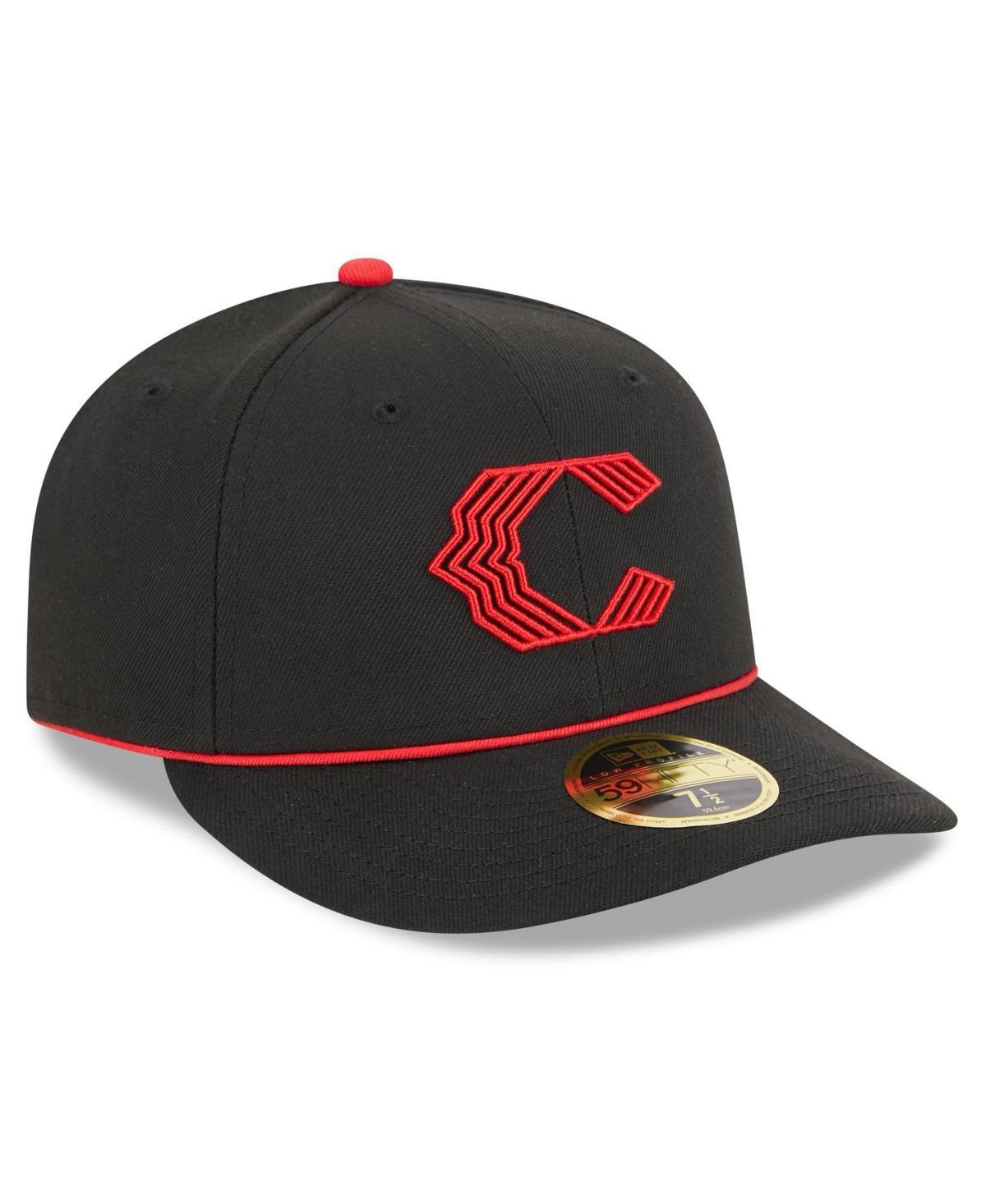 Men's New Era  Black Cincinnati Reds 2023 City Connect Low Profile 59FIFTY Fitted Hat, Size: 7, Red Black Product Image