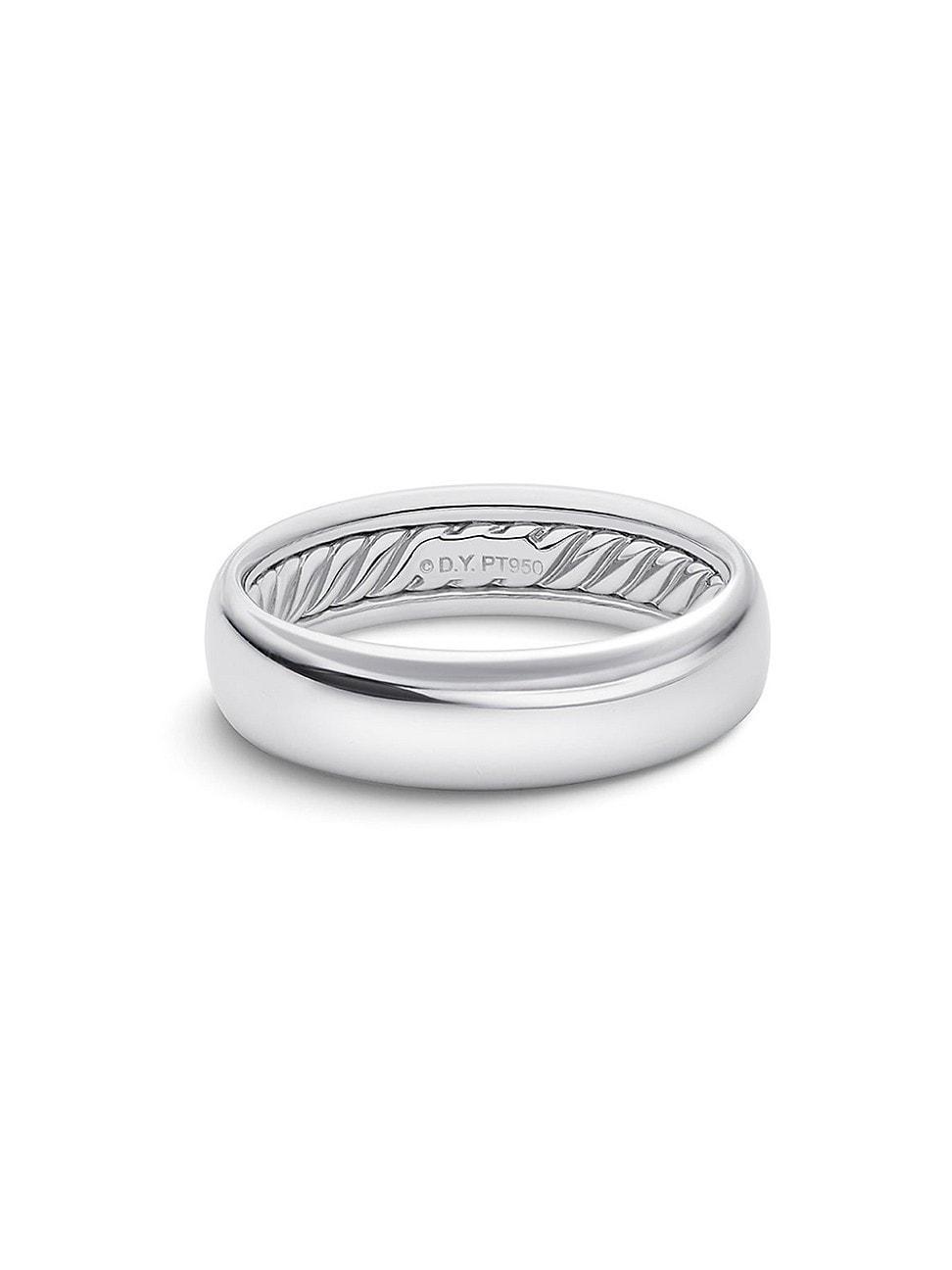 Mens DY Classic Band Ring In Platinum, 6mm Product Image