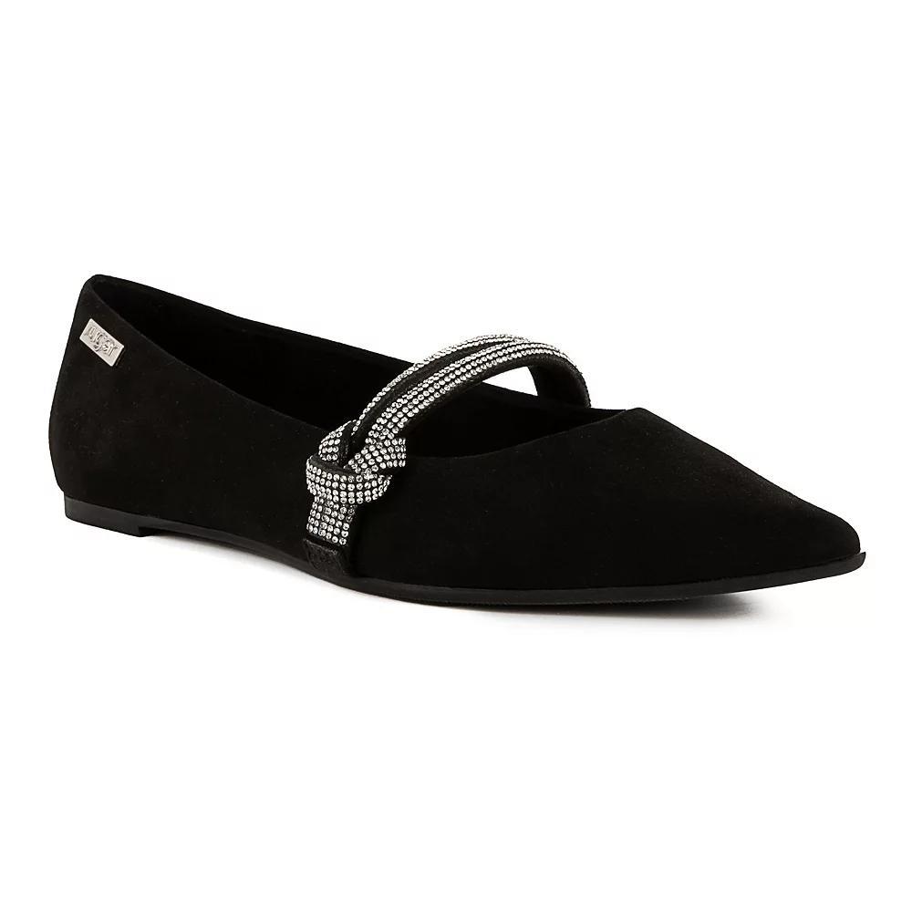 sugar Lingo Women's Rhinestone Flats, Size: 7.5, Beige Product Image
