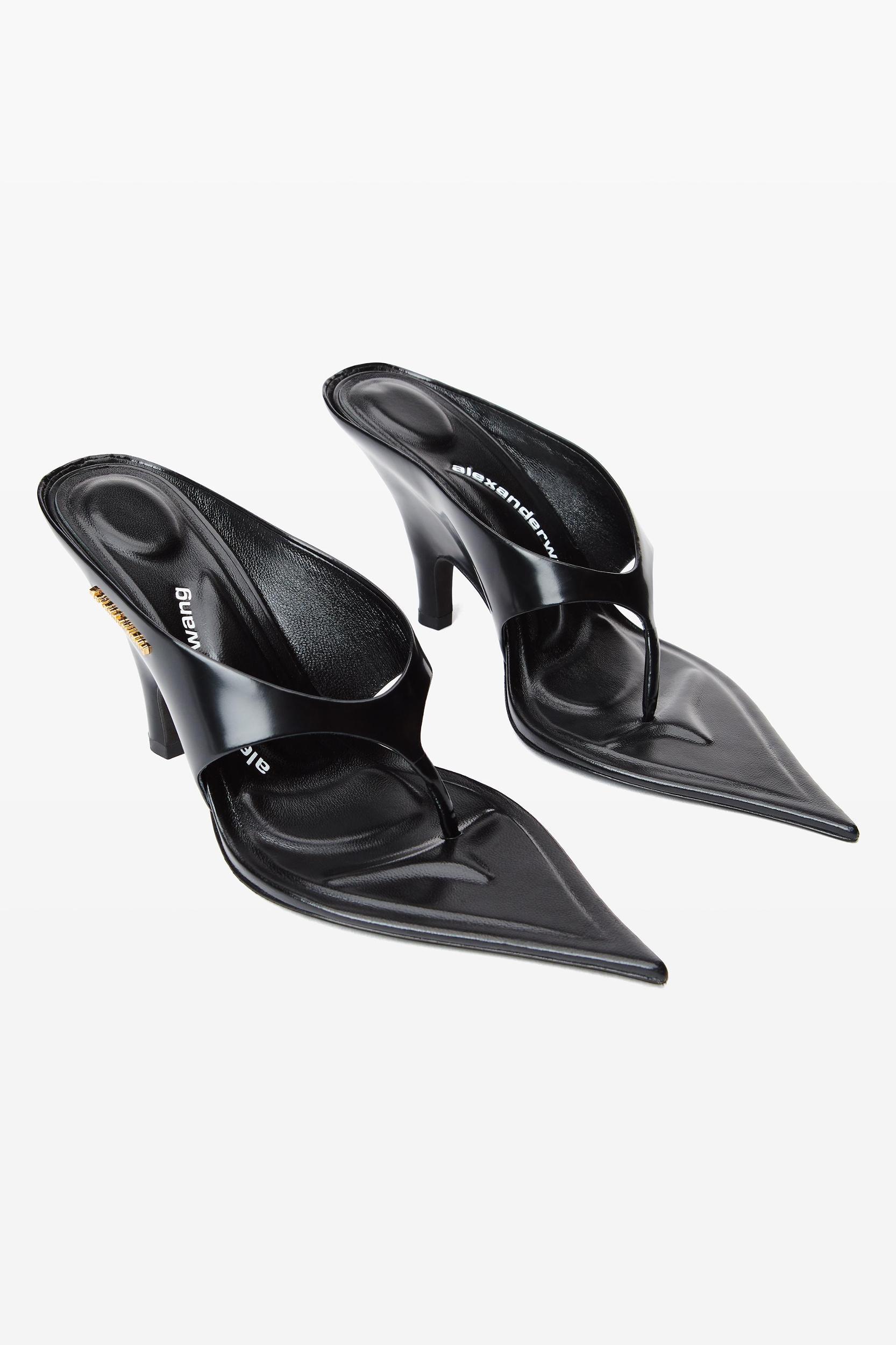 Irina 90mm Pointy Toe Sandal In Calf Leather Product Image