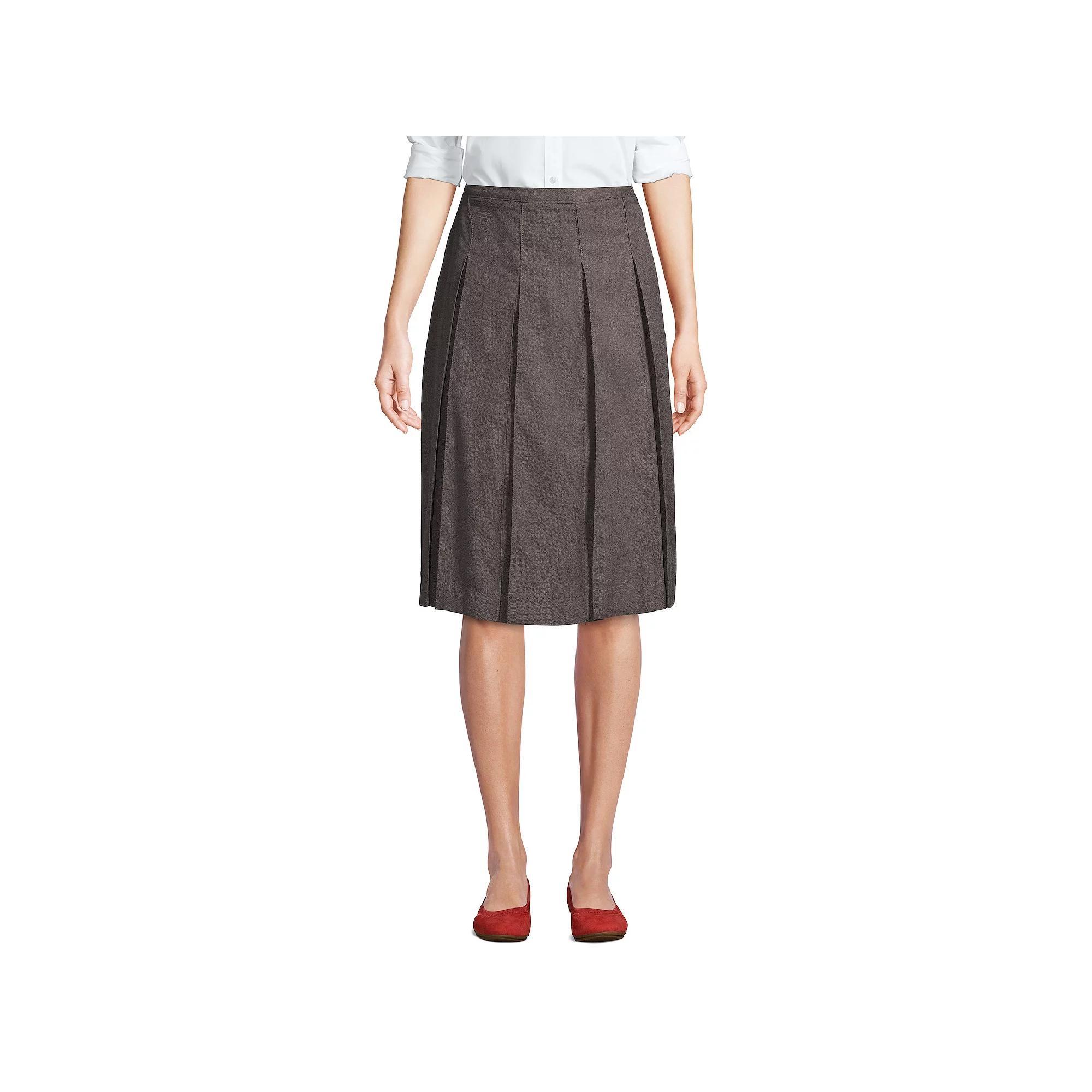 Womens Lands End School Uniform Below the Knee Box Pleat Skirt Product Image