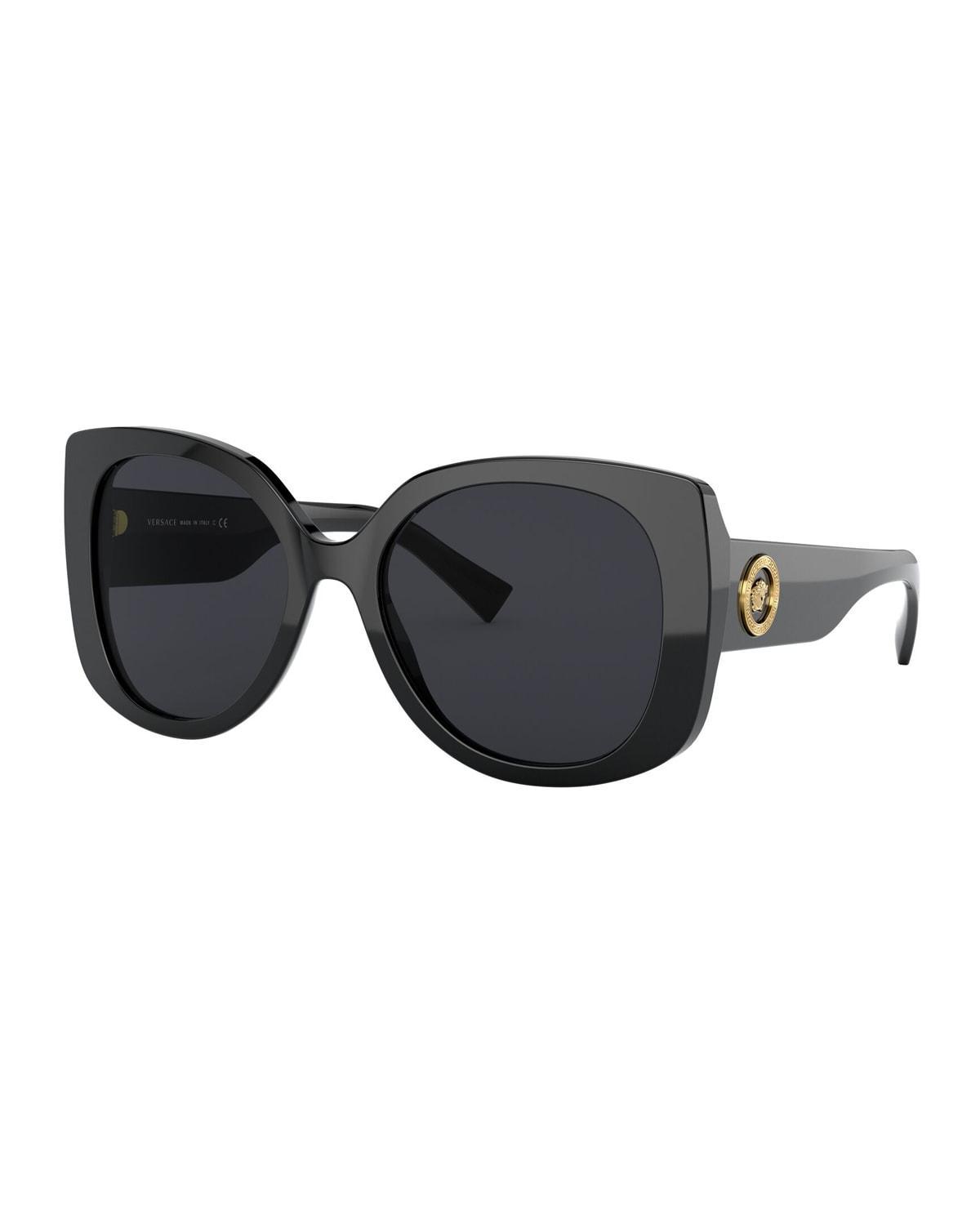 Rectangle Acetate Sunglasses w/ Medusa Temples Product Image