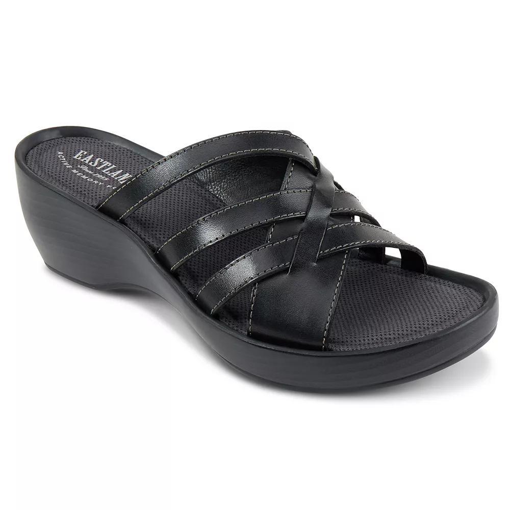 Eastland Poppy Womens Leather Slide Wedge Sandals Product Image