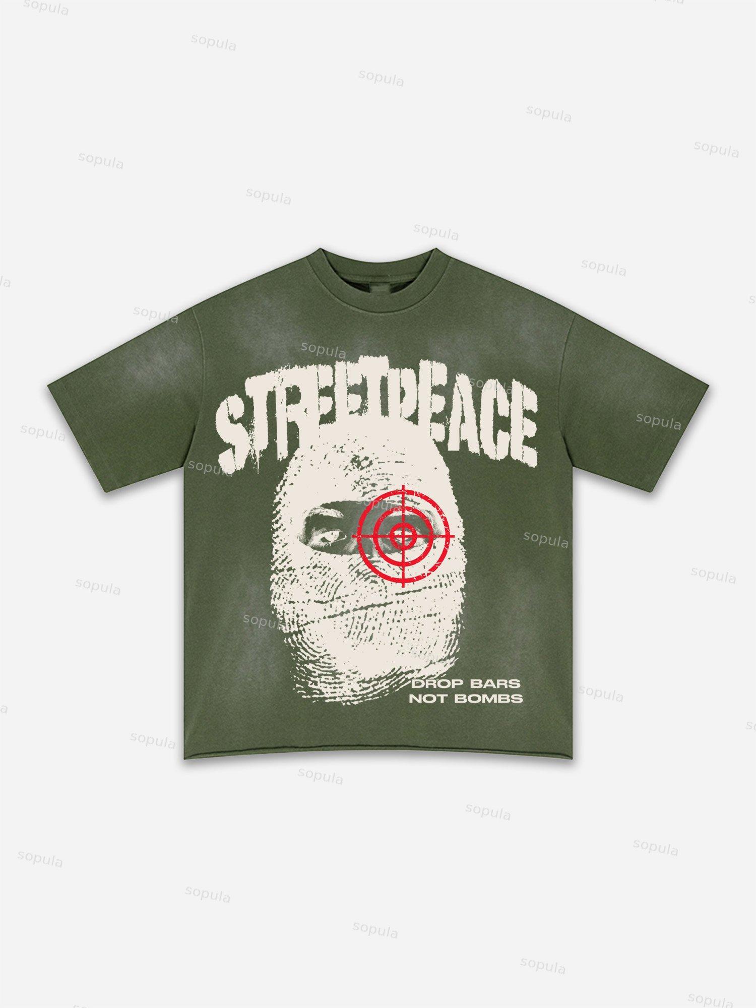 Lips Graphic Print Washed T-shirt Product Image