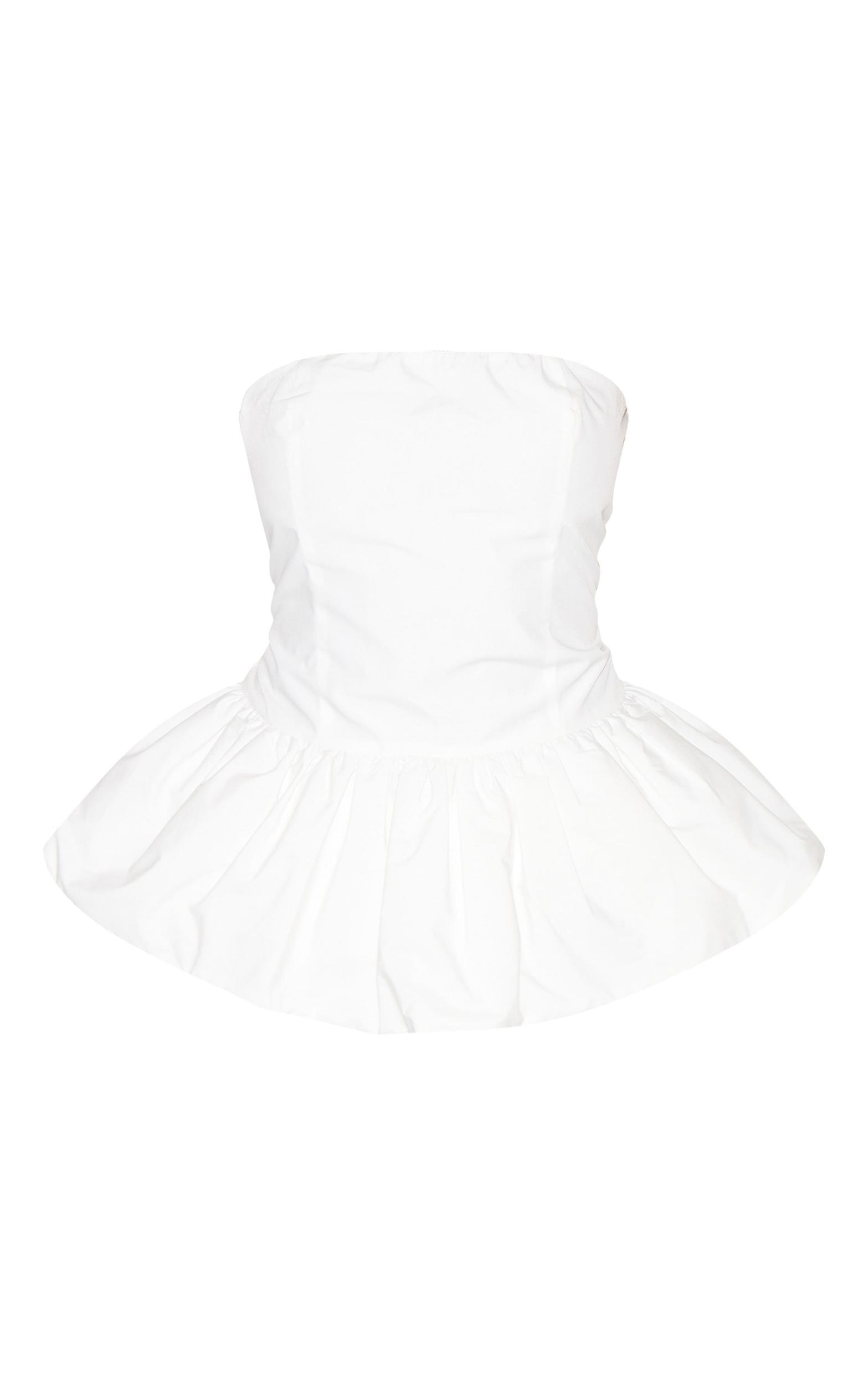 White Bandeau Puff Ball Top Product Image