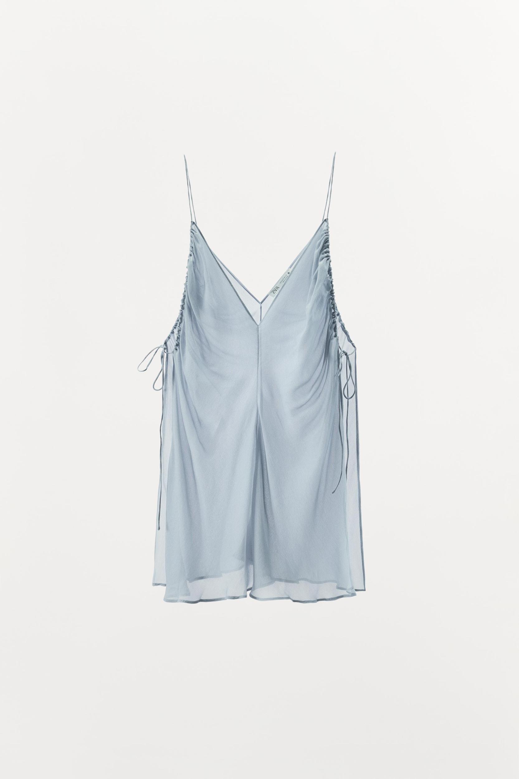 SEMI-SHEER DRAPED TOP Product Image