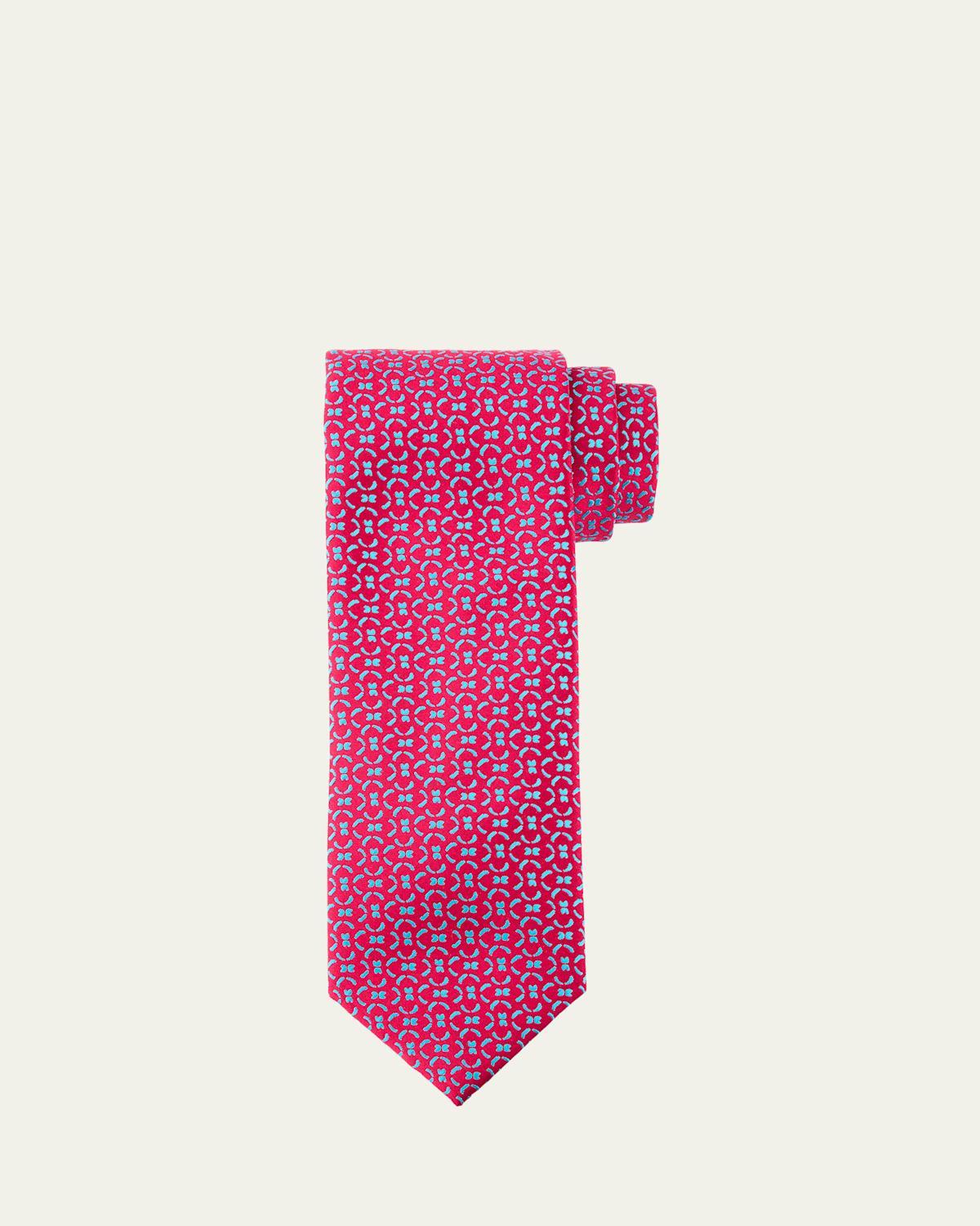 Mens Semi-Circle Woven Silk Tie Product Image