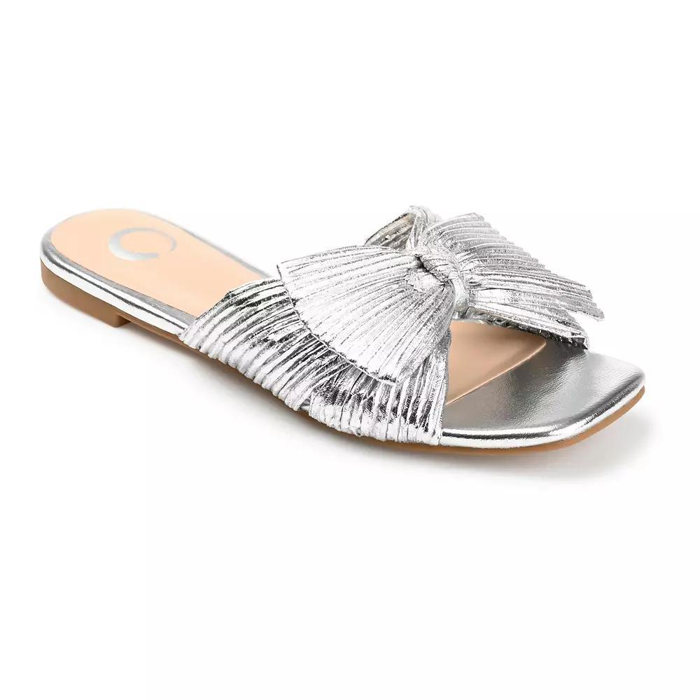 Journee Serlina Women's Tru Comfort Foam™ Slide Sandal, Size: 6 Wide, Silver Product Image