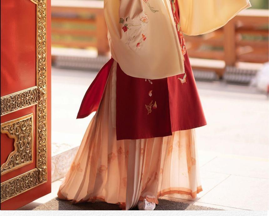 Long-Sleeve Floral Hanfu Dress Set Product Image