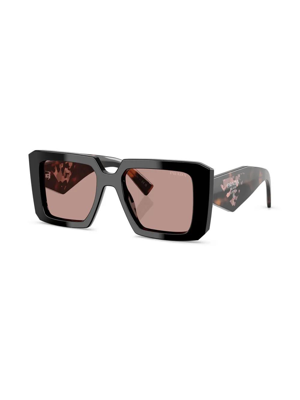 PRADA Tortoiseshell-effect Square Sunglasses In Schwarz Product Image