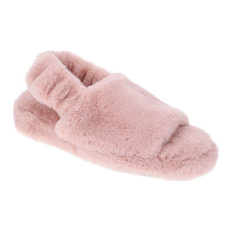 Rachel Rachel Roy Ruby Women's Faux-Fur Singback Slippers, Size: Large, Black Product Image