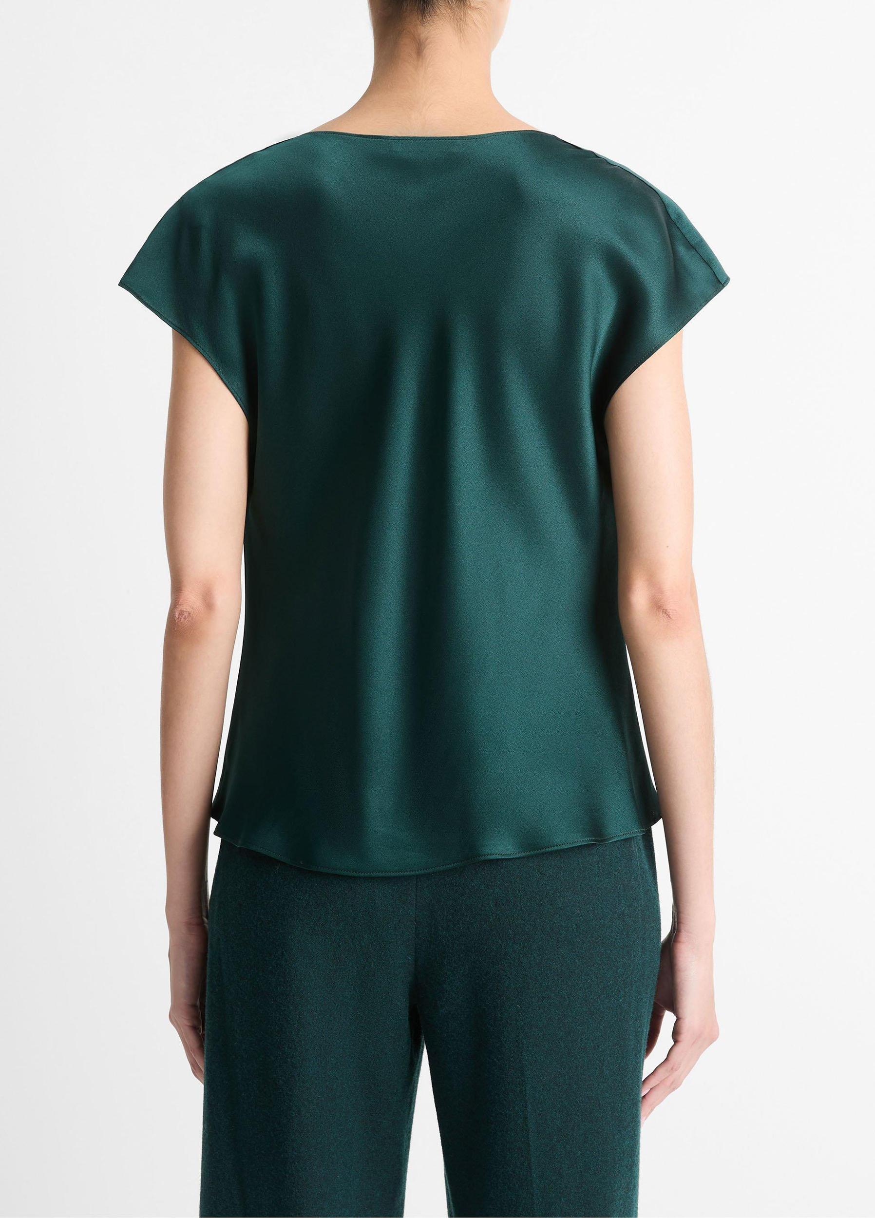 Womens Silk Cowl-Neck Blouse, Off White, Size XL Vince Product Image