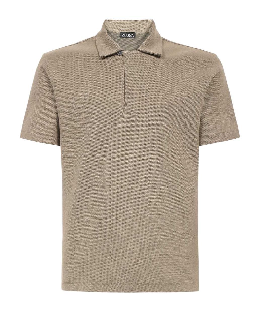 ZEGNA Short-sleeved Polo Shirt In Nude Product Image
