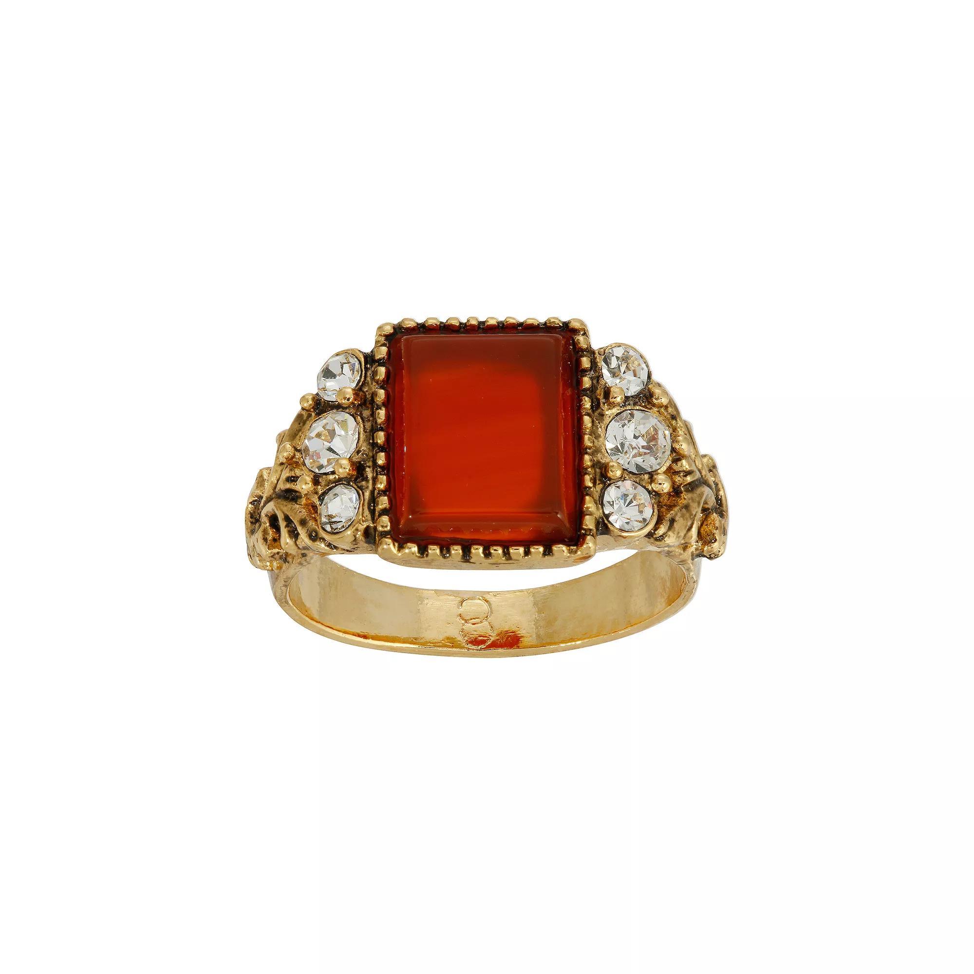 1928 Carnelian Ring, Womens, Gold Orange Product Image