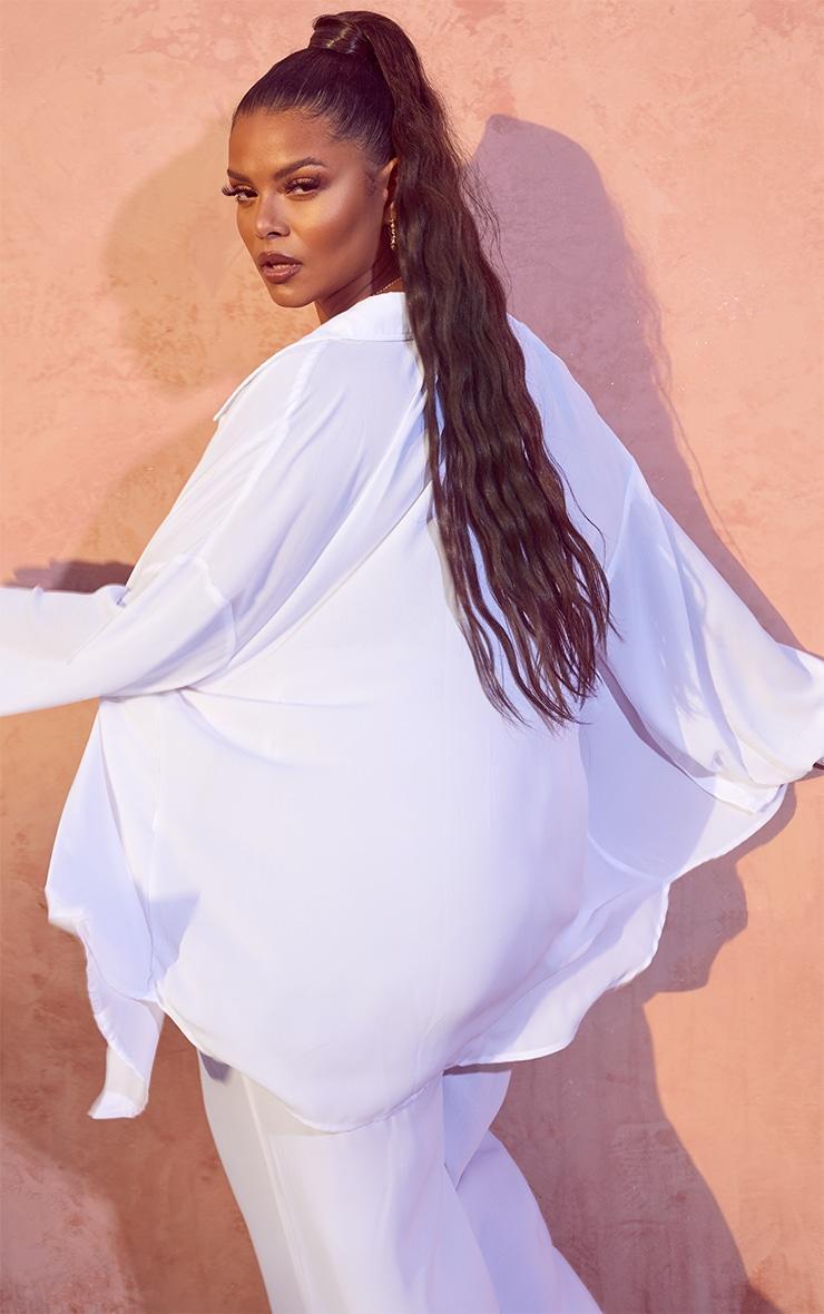 Plus White Oversized Beach Shirt Product Image