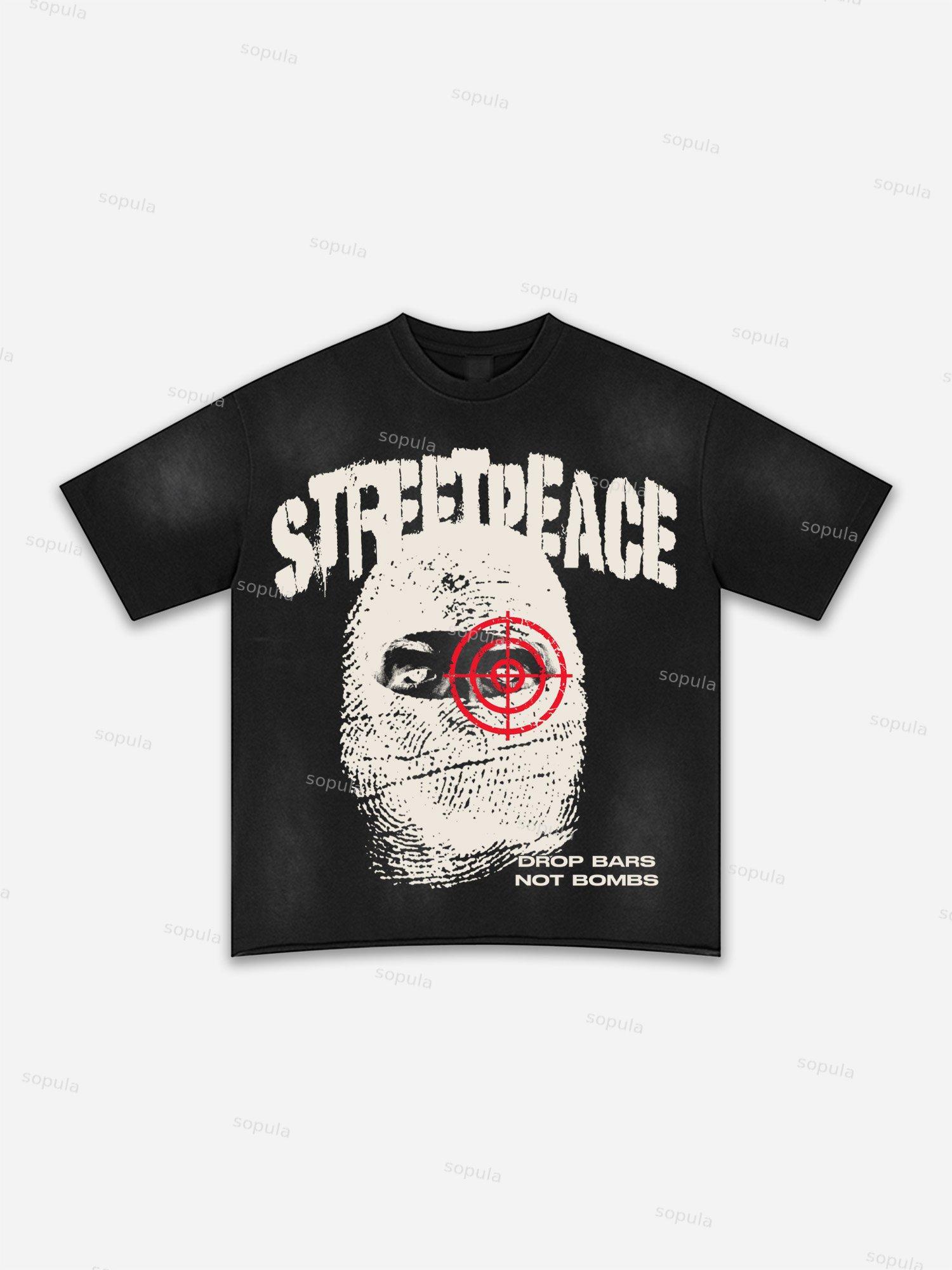 Lips Graphic Print Washed T-shirt Product Image