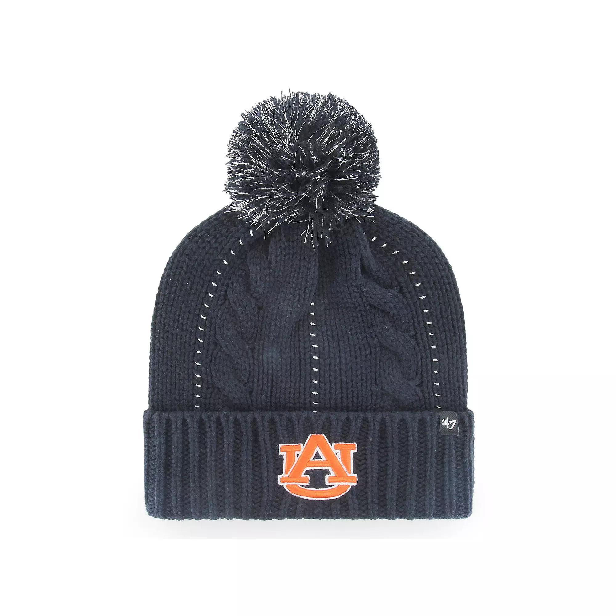 Womens 47 Auburn Tigers Bauble Cuffed Knit Hat with Pom, Blue Product Image
