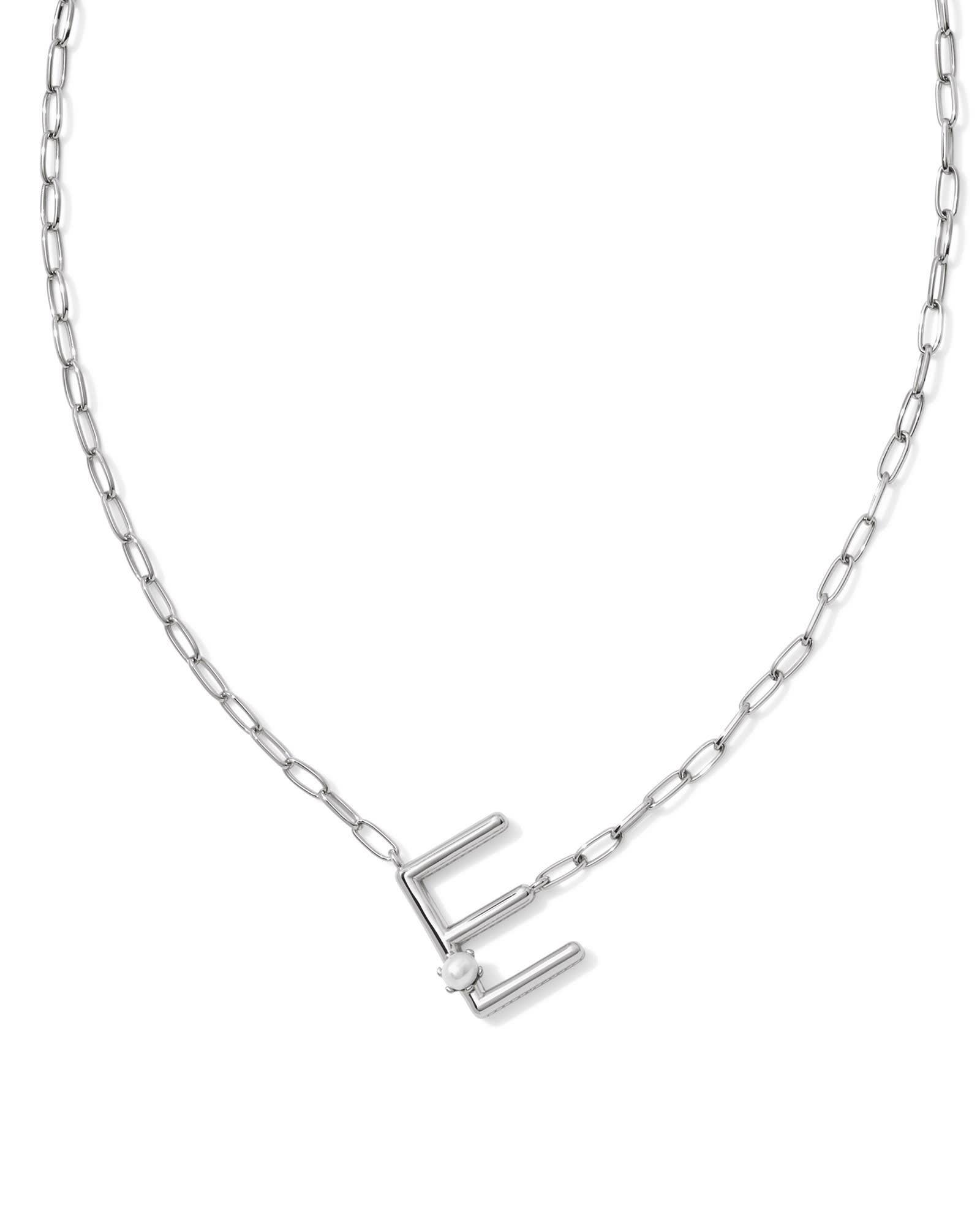 Pearl Silver Letter X Short Pendant Necklace in Freshwater Cultured Pearl Product Image