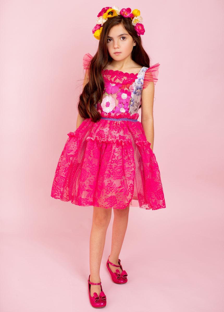 Zaliki Dress in Fuchsia Girls Product Image