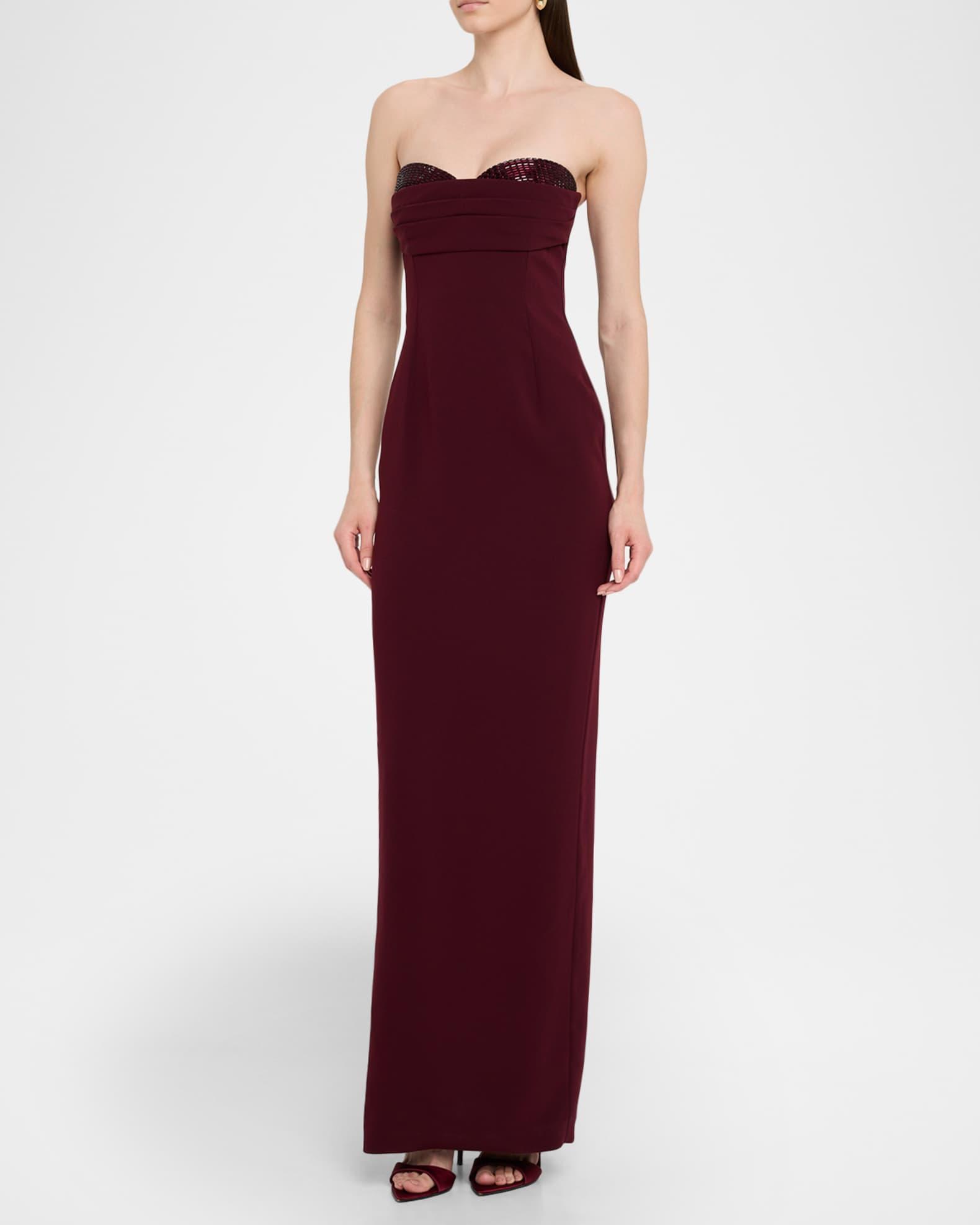 Strapless Diamante Bust Light Cady Gown Product Image