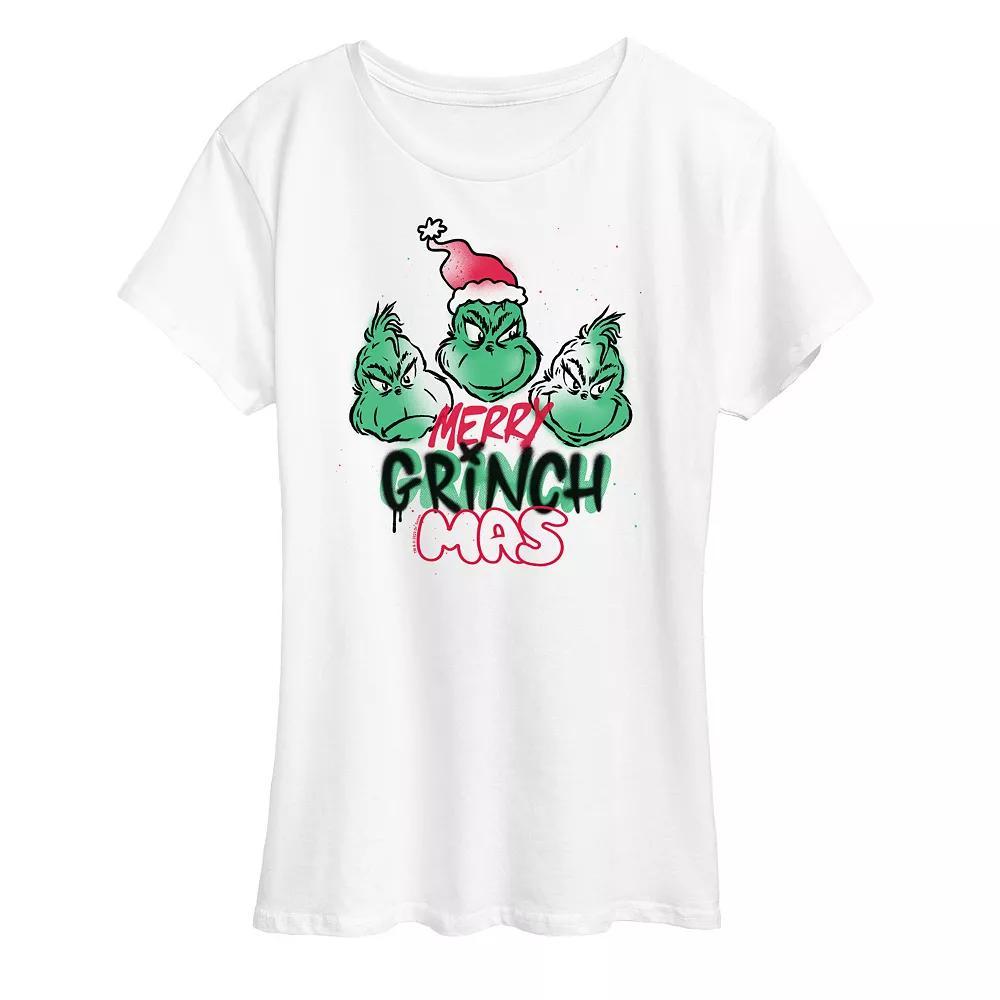 Women's Dr. Seuss The Grinch Merry Grinchmas Graphic Tee, Girl's, Size: XXL, White Product Image