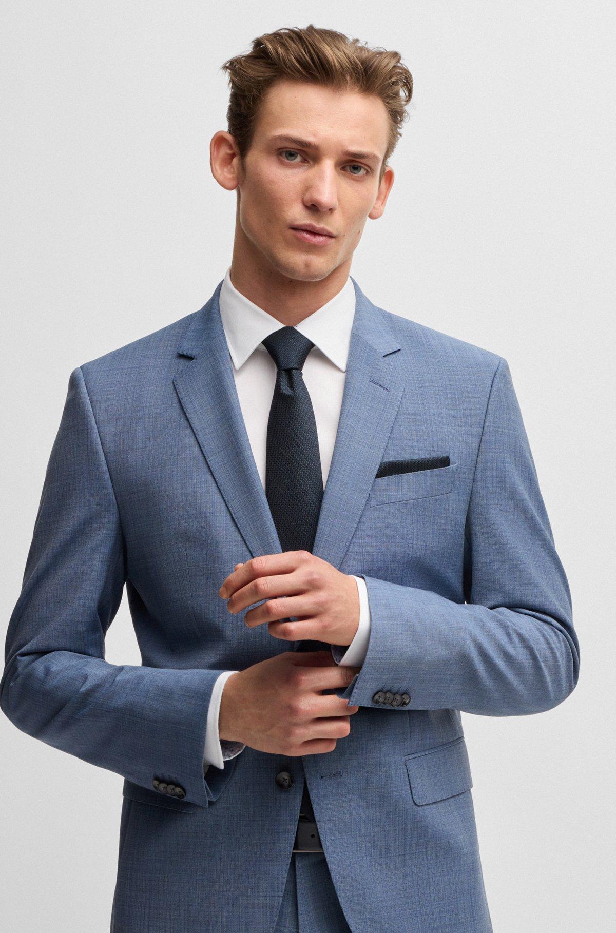BOSS - Slim-fit shirt in easy-iron cotton poplin - White Product Image
