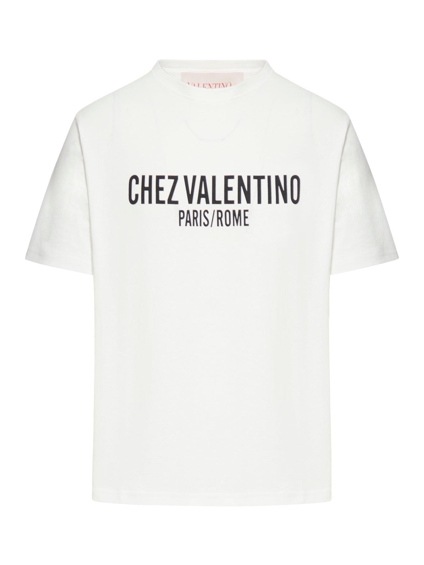 VALENTINO Cotton Crew Neck T-shirt With Graphic Print In White Product Image