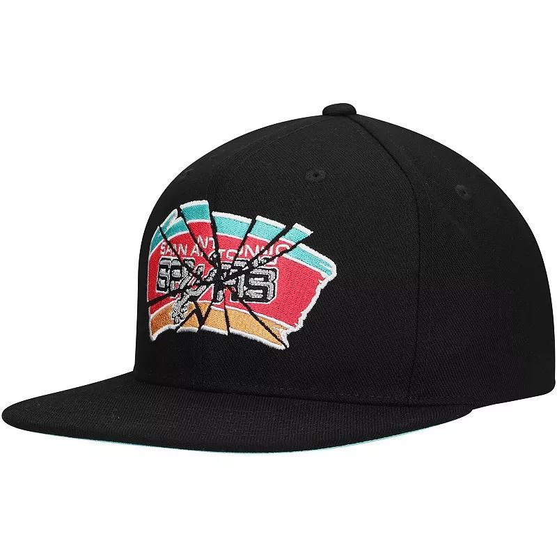 Mens Mitchell & Ness San Antonio Spurs Shattered Snapback Hat Product Image