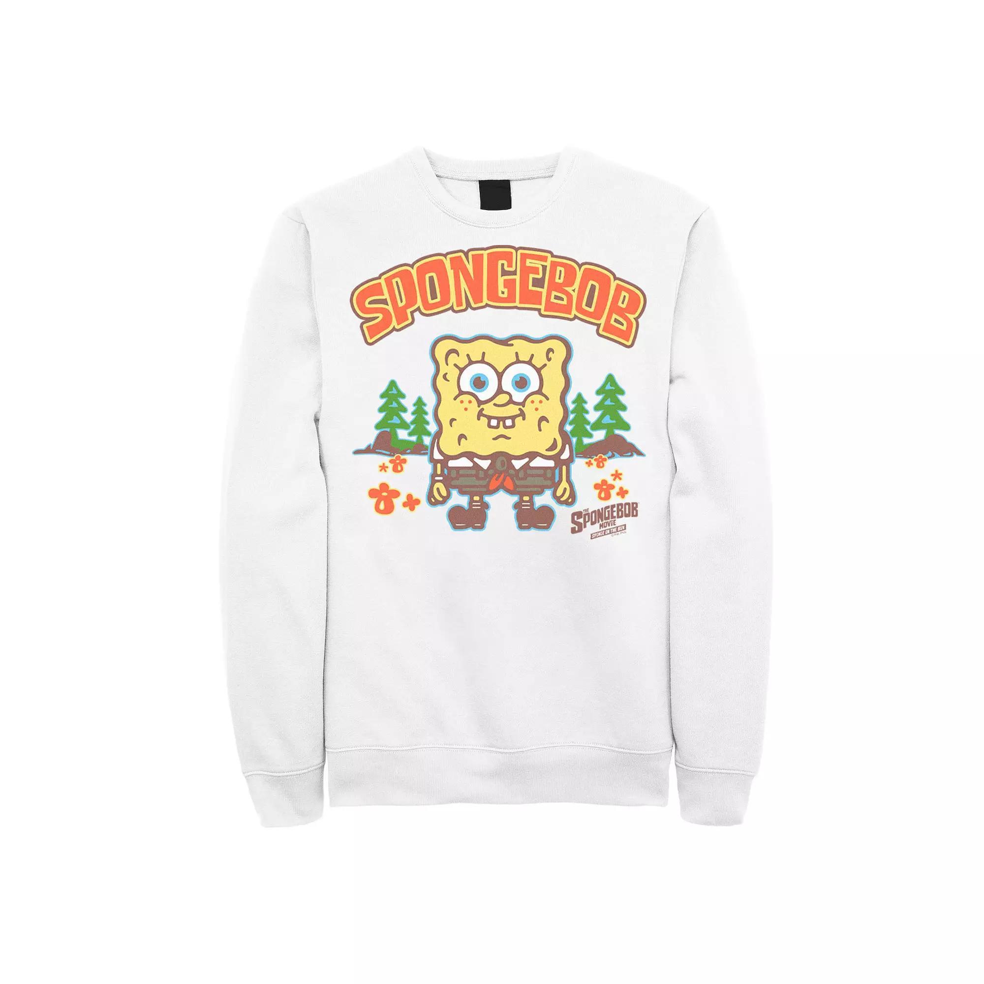 Men's Spongebob Movie Bubble Art Style Sweatshirt, Size: Large, White Product Image