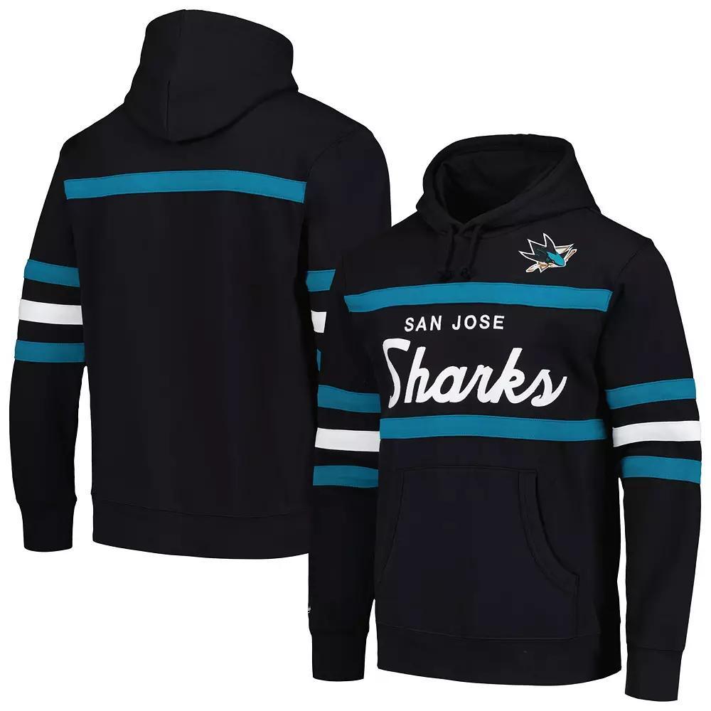 Men's Mitchell & Ness Black San Jose Sharks Head Coach Pullover Hoodie, Size: 2XL, Sks Black Product Image