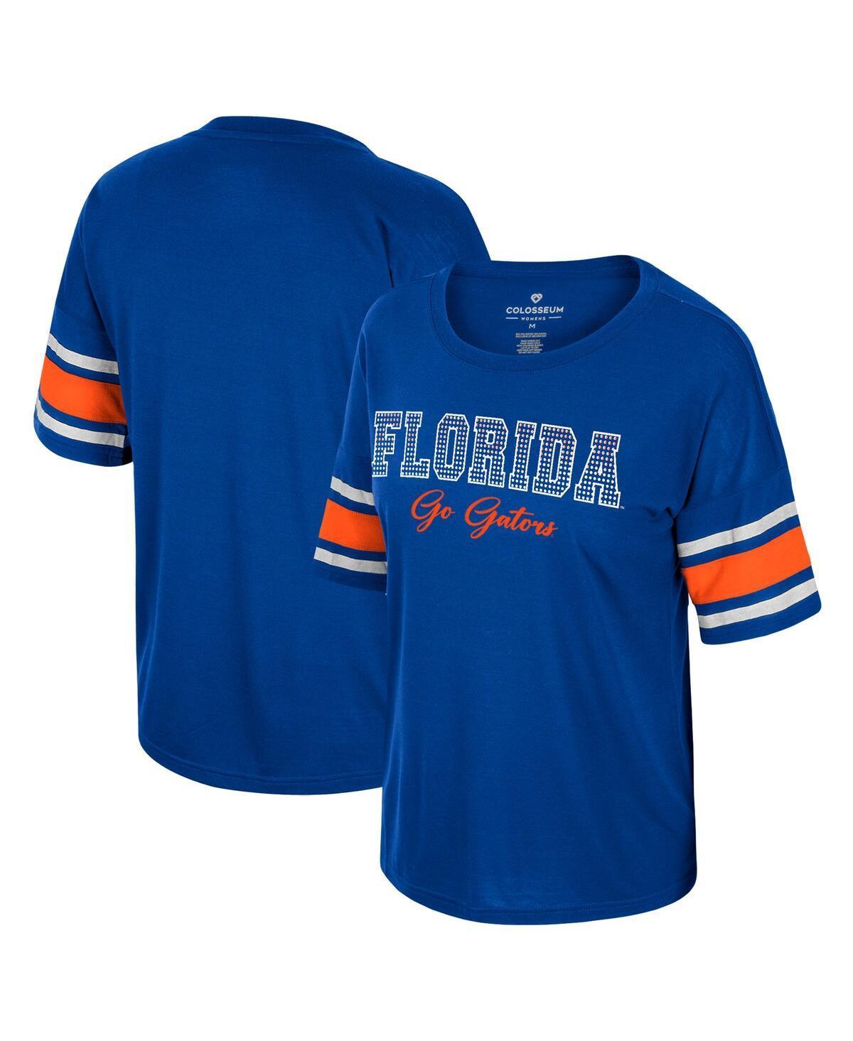 Womens Colosseum Royal Florida Gators Im Gliding Here Rhinestone T-Shirt Product Image