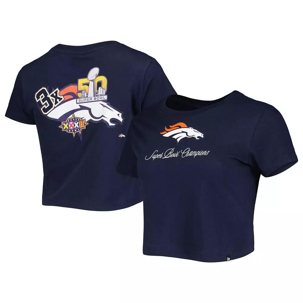 Women's New Era Navy Denver Broncos Historic Champs T-Shirt, Size: XL, Blue Product Image