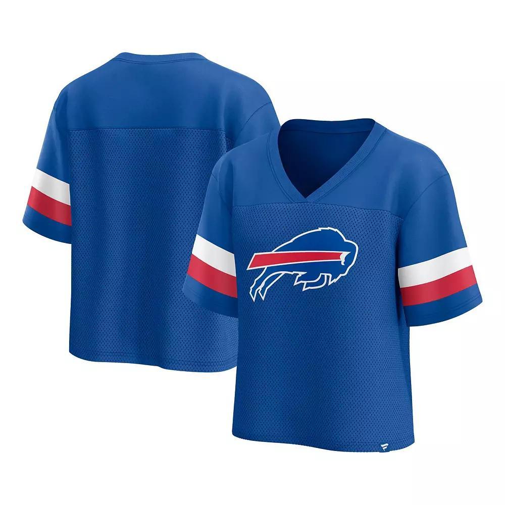 Women's Fanatics Branded  Royal Buffalo Bills Established Jersey Cropped V-Neck T-Shirt, Size: XL, Blue Product Image