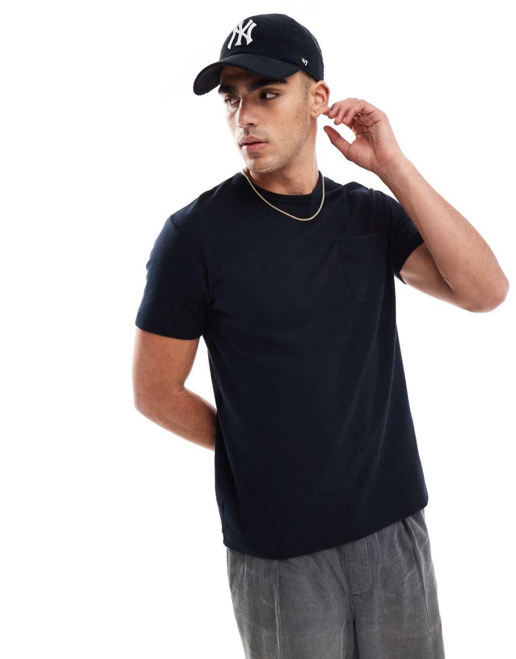 French Connection classic pocket T-shirt in navy Product Image