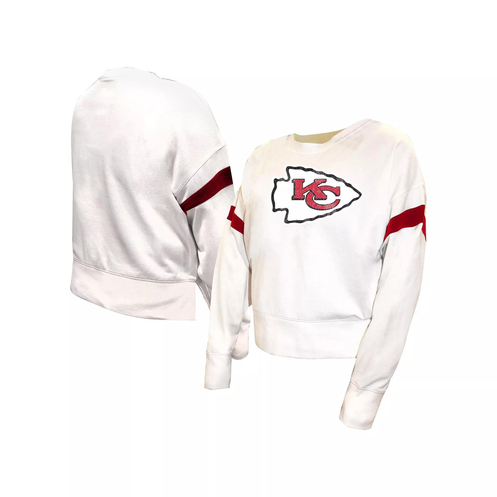Women's Fanatics  White Kansas City Chiefs Plus Size Fleece Pullover Sweatshirt, Size: 3XL Product Image