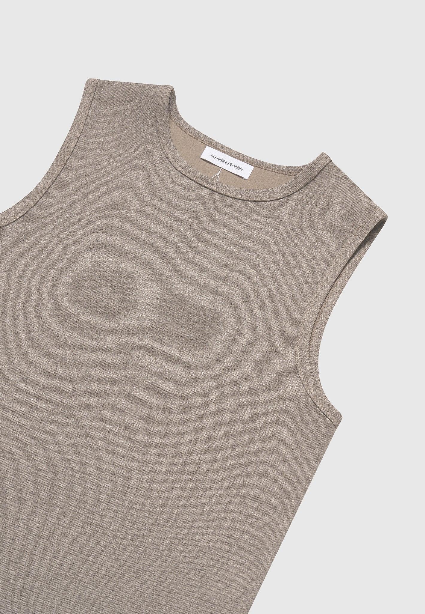 Fabien - Boxy Textured Vest - Taupe Male Product Image
