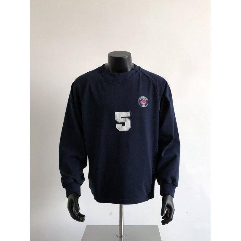 Crew Neck Number Embroidered Sweatshirt Product Image