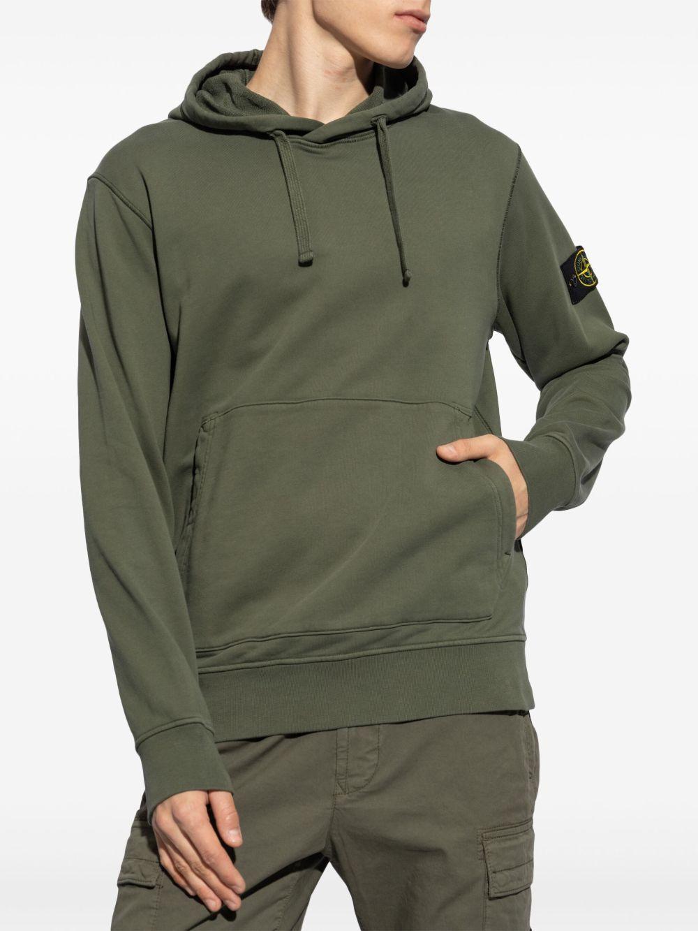 Compass-badge cotton hoodie Product Image
