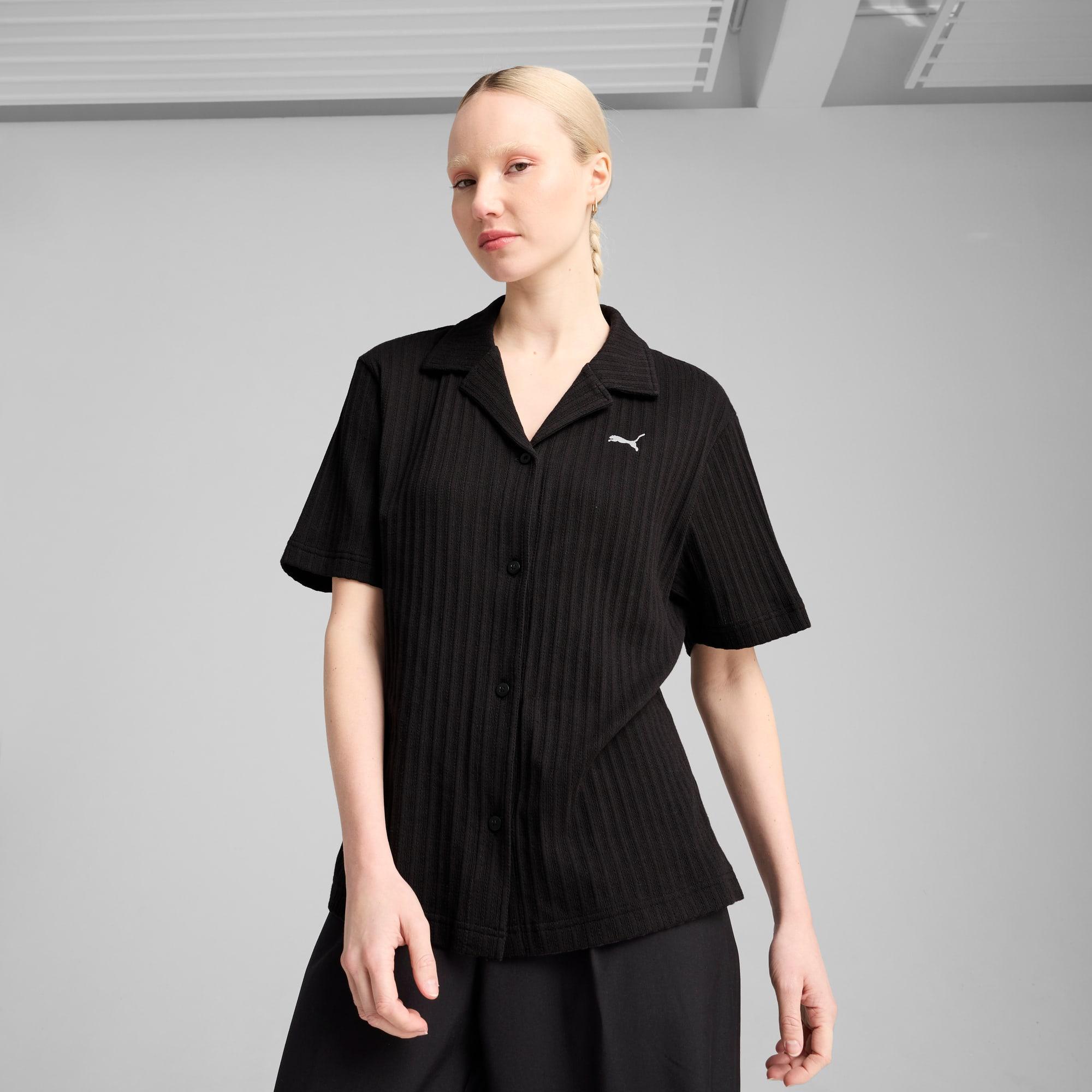 WARDROBE ESSENTIALS Women's Pointelle Shirt Product Image