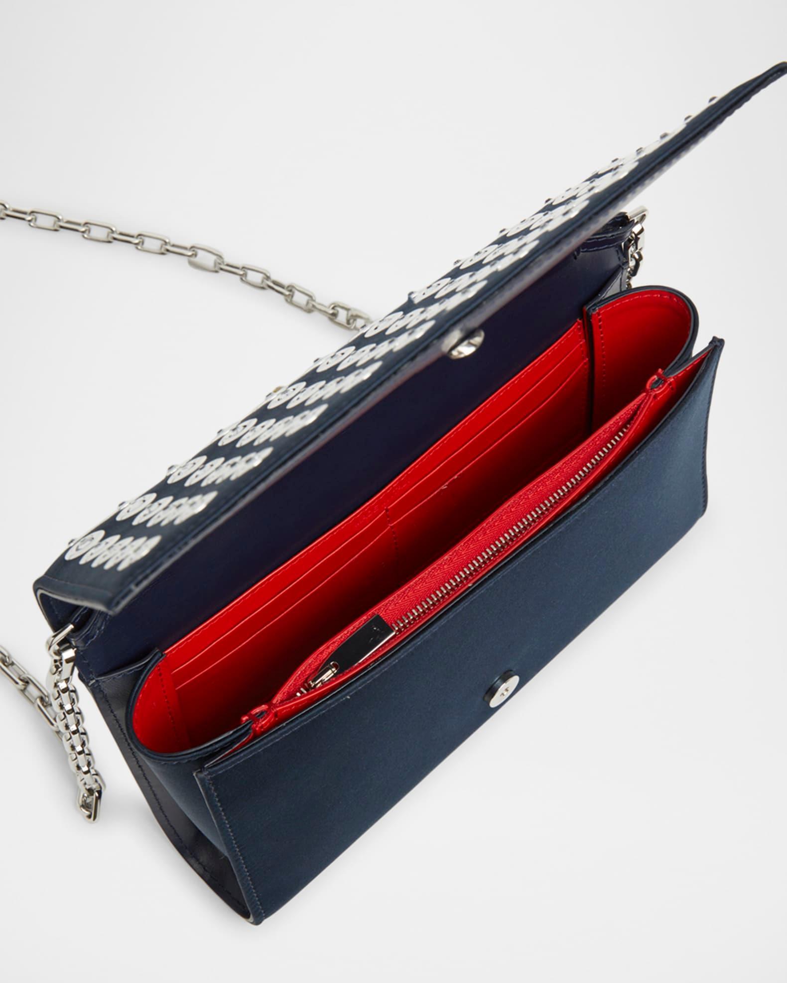 Paloma Mirror-Studded Chain Clutch Bag in Crepe Satin Product Image