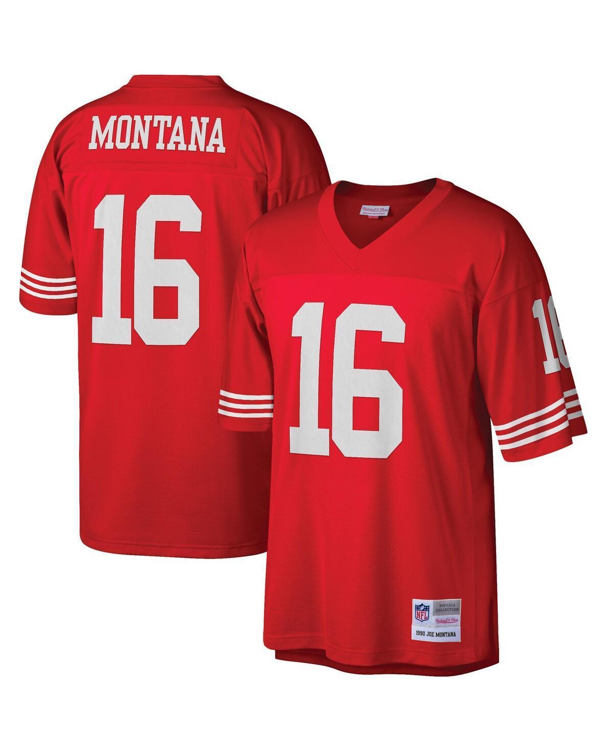 Men's Mitchell & Ness Joe Montana Scarlet San Francisco 49ers Big & Tall 1990 Retired Player Replica Jersey, Size: 3XB Product Image