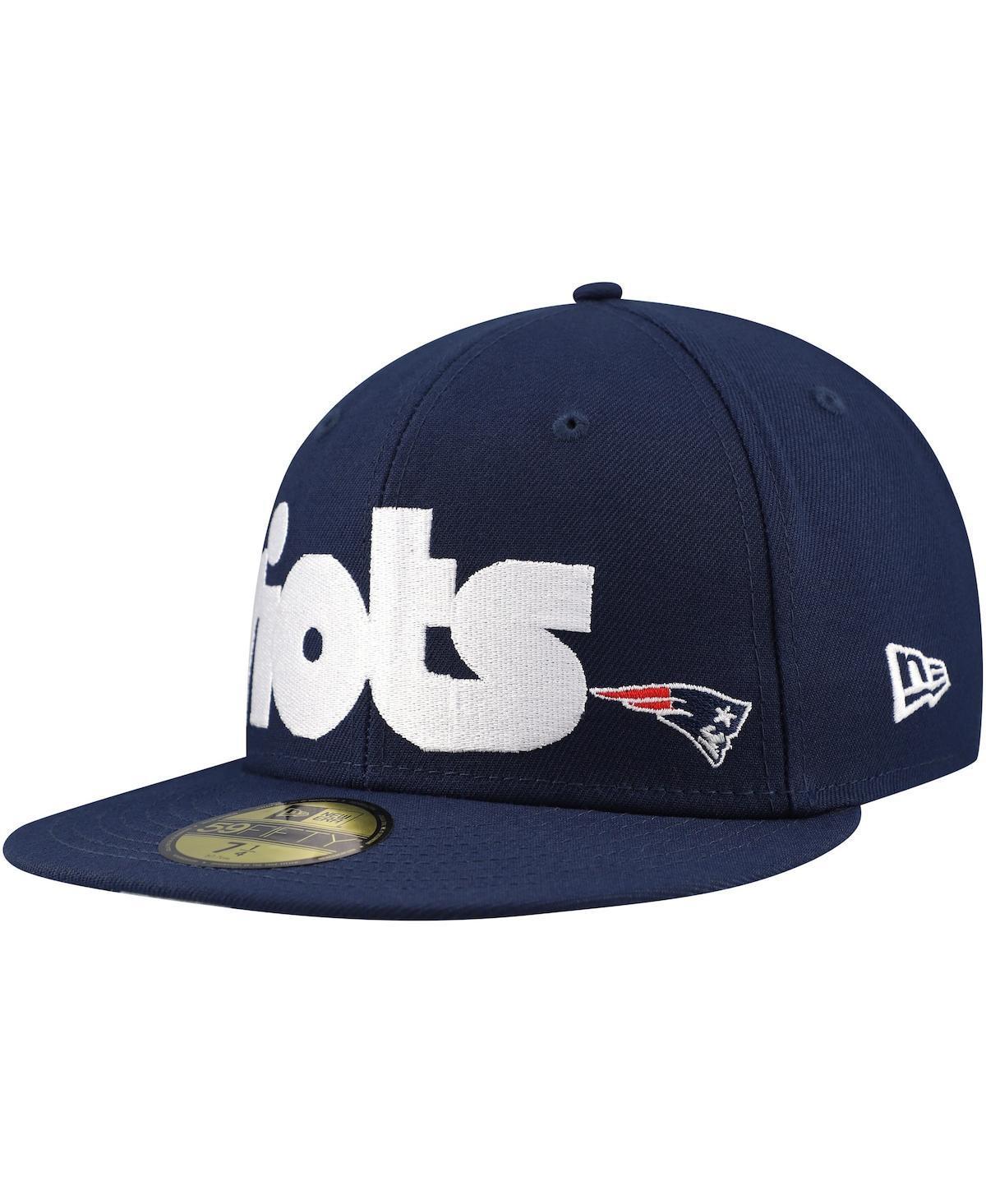 Men's New Era Navy New England Patriots Checkered Undervisor 59FIFTY Fitted Hat, Size: 7, Blue Product Image