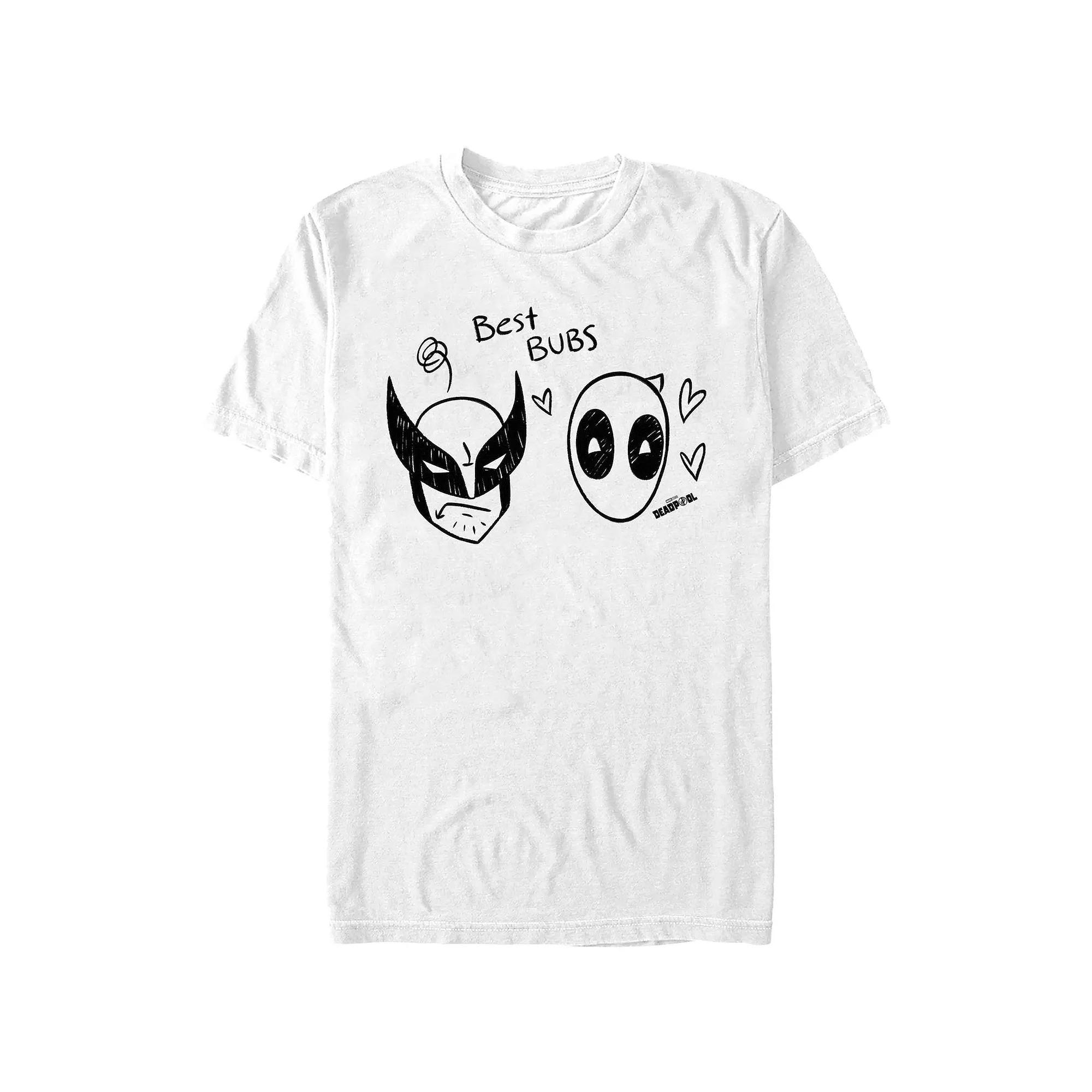 Men's Marvel Deadpool And Wolverine Best Bubs Sketch Graphic Tee, Size: XL, White Product Image
