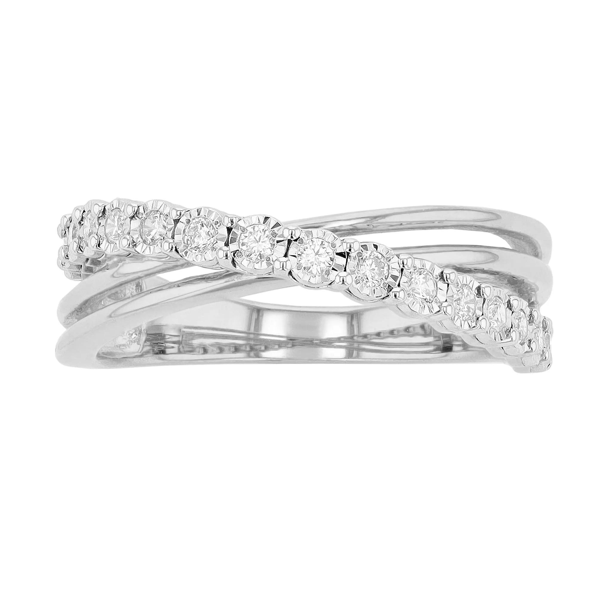 Diamond Brilliance 1/4 Carat T.W. Lab-Created Diamond Bypass Ring, Women's, Size: 7, Silver Tone Product Image