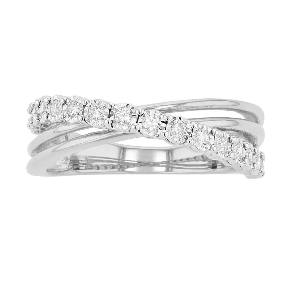 Diamond Brilliance 1/4 Carat T.W. Lab-Created Diamond Bypass Ring, Women's, Size: 7, Silver Tone Product Image