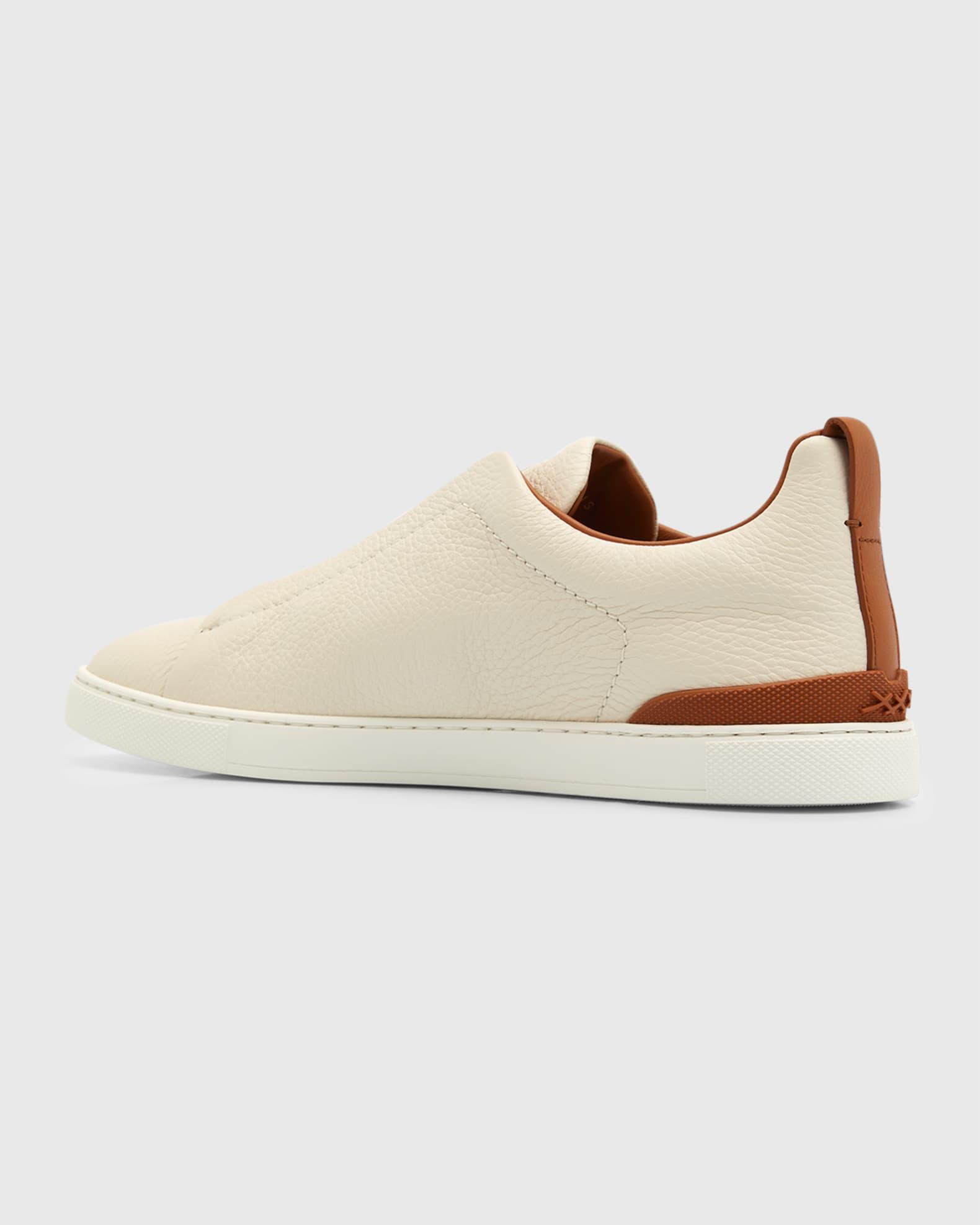 Men's Triple Stitch Deerskin Leather Sneakers Product Image