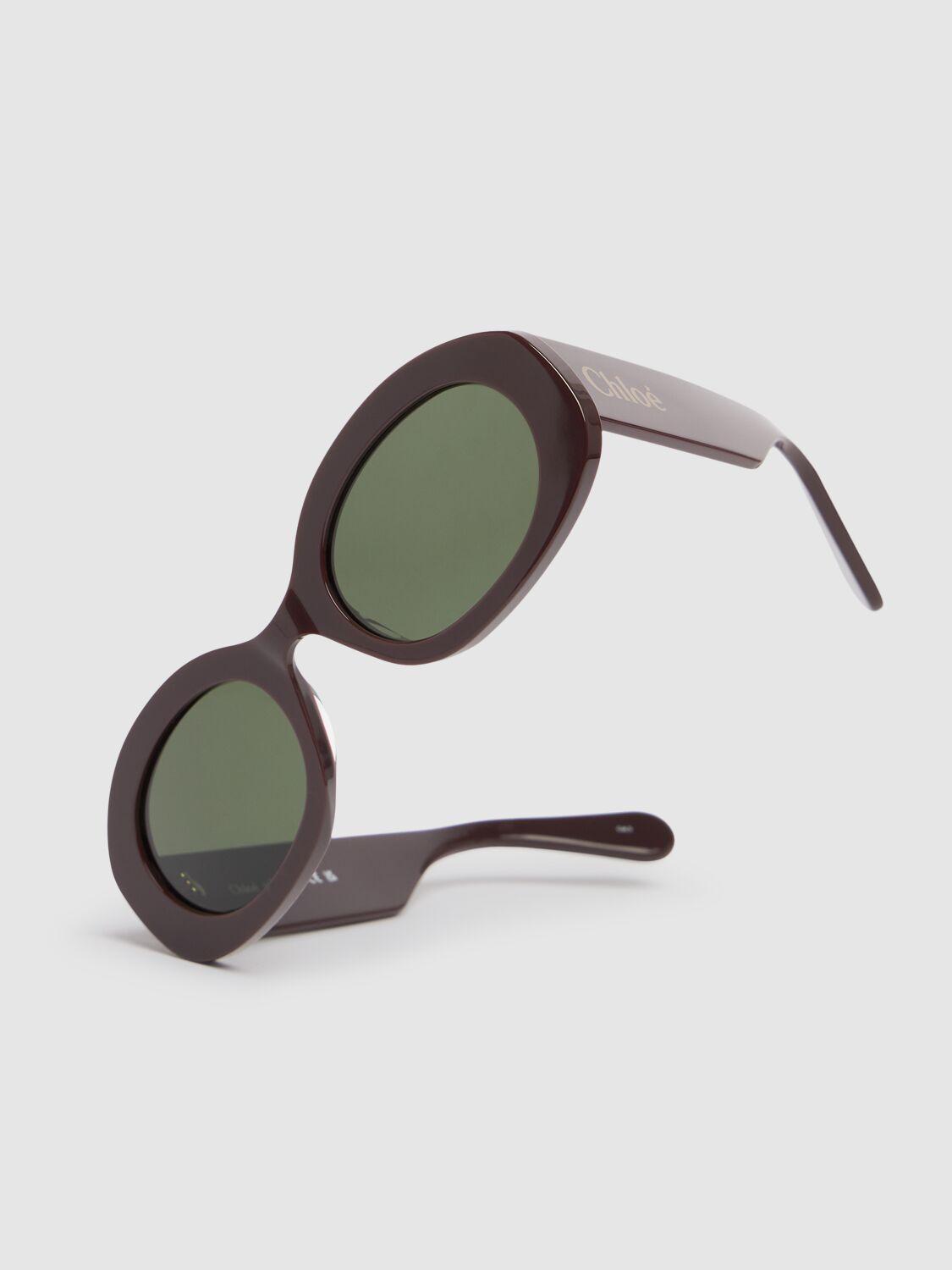 CHLOÉ Rounded Acetate Sunglasses In Plum Product Image