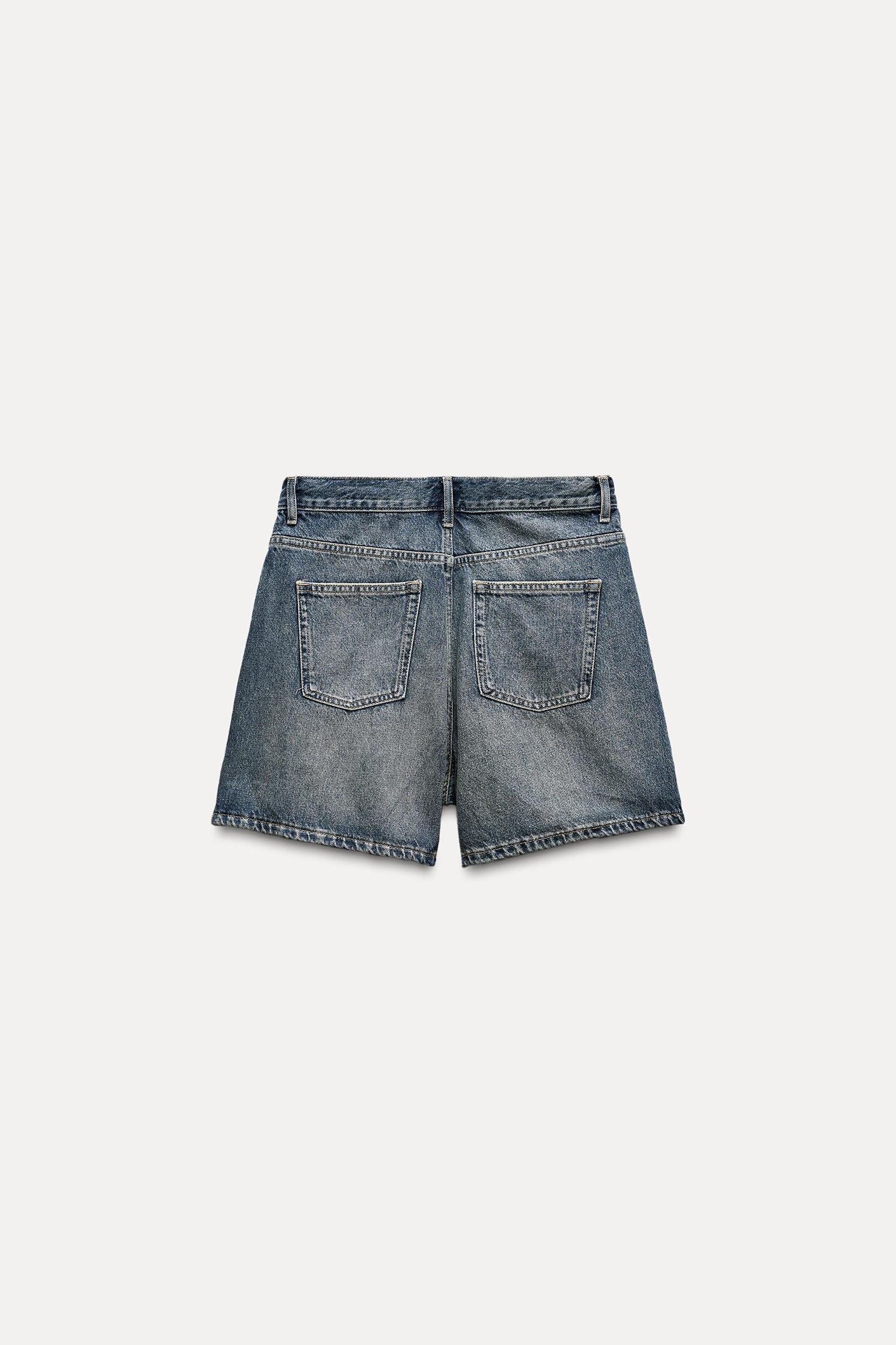 MID WAIST DENIM SHORTS ZW COLLECTION Product Image