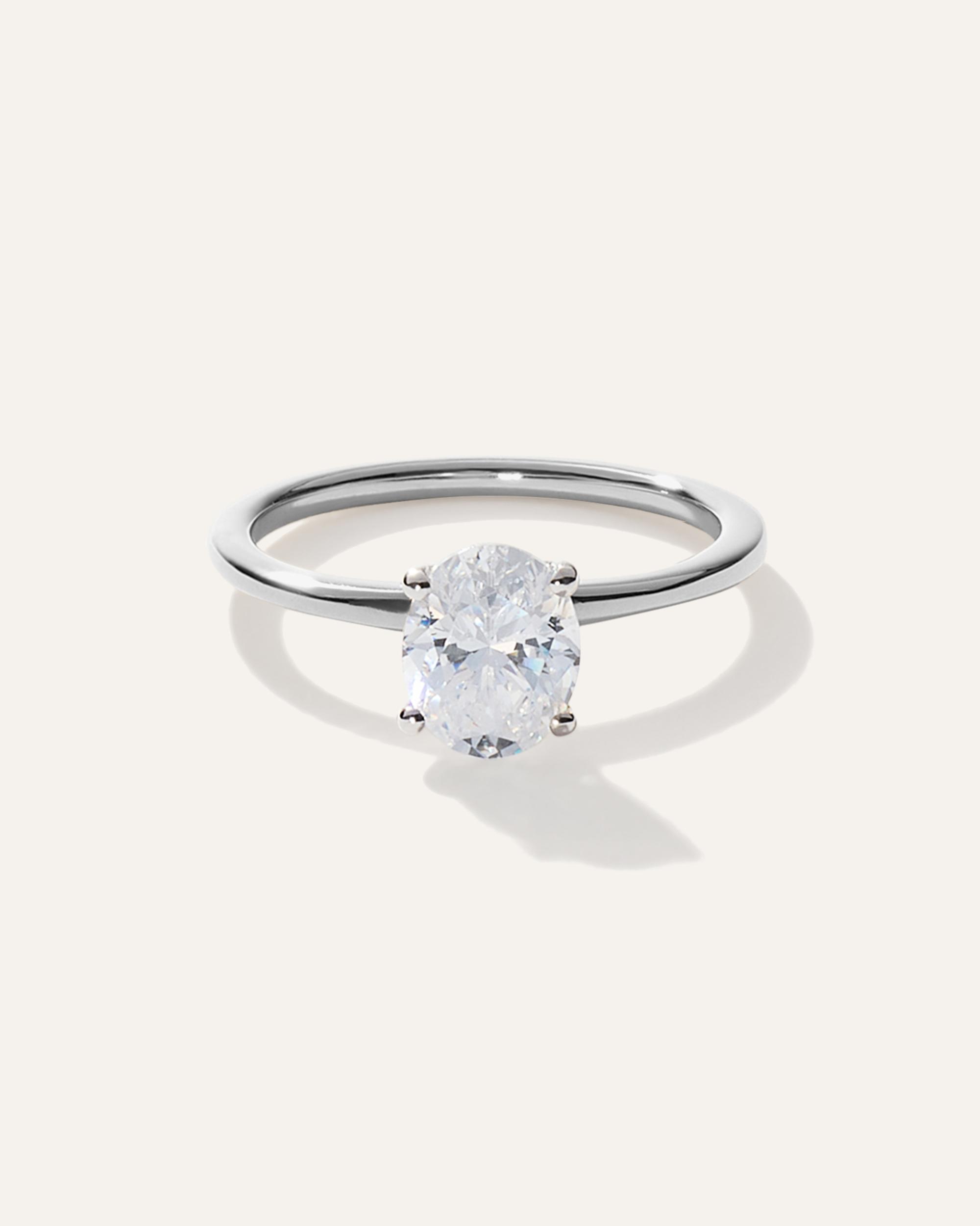 Lab Grown Diamond Oval Petite Classic Engagement Ring Product Image
