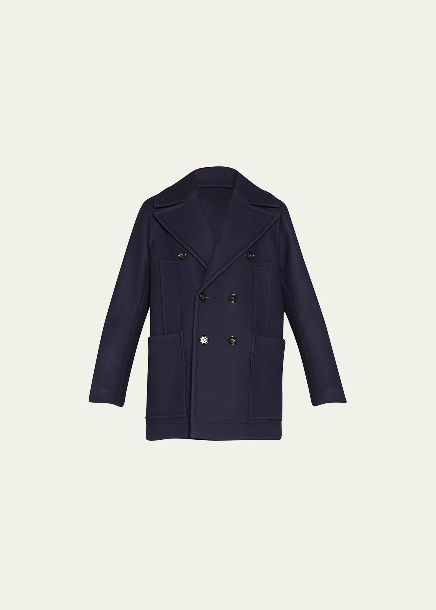 Womens Felted Wool Double-Breasted Coat Product Image